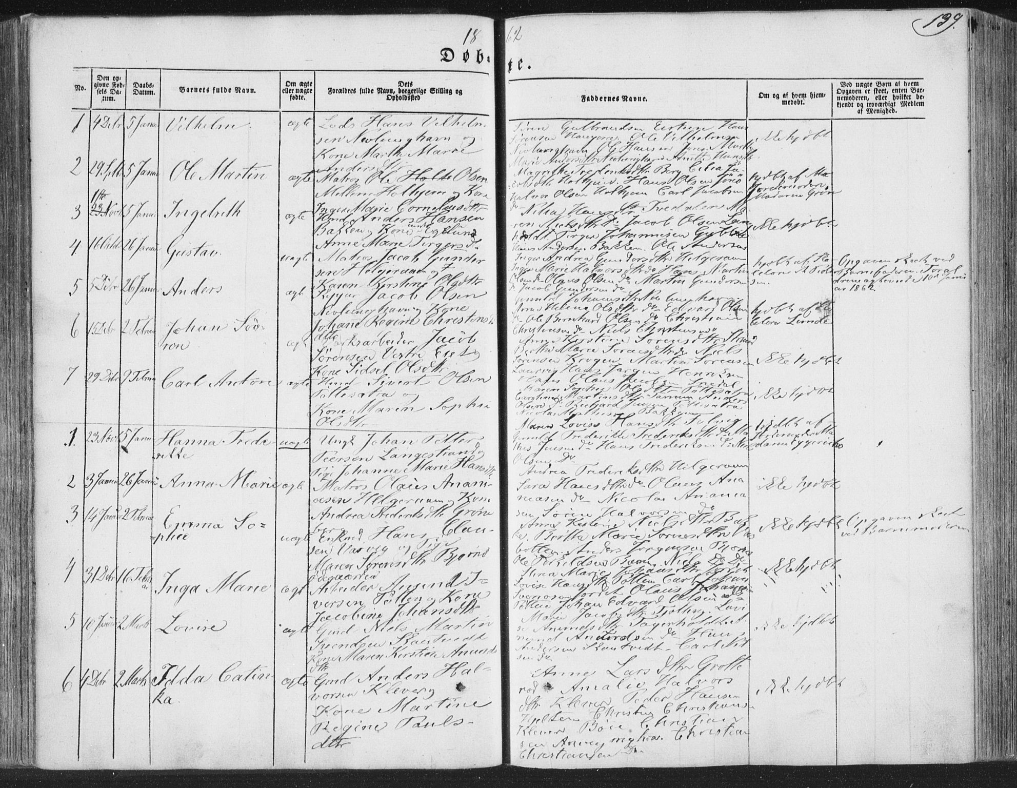 Brunlanes kirkebøker, AV/SAKO-A-342/F/Fa/L0004: Parish register (official) no. I 4, 1846-1862, p. 139