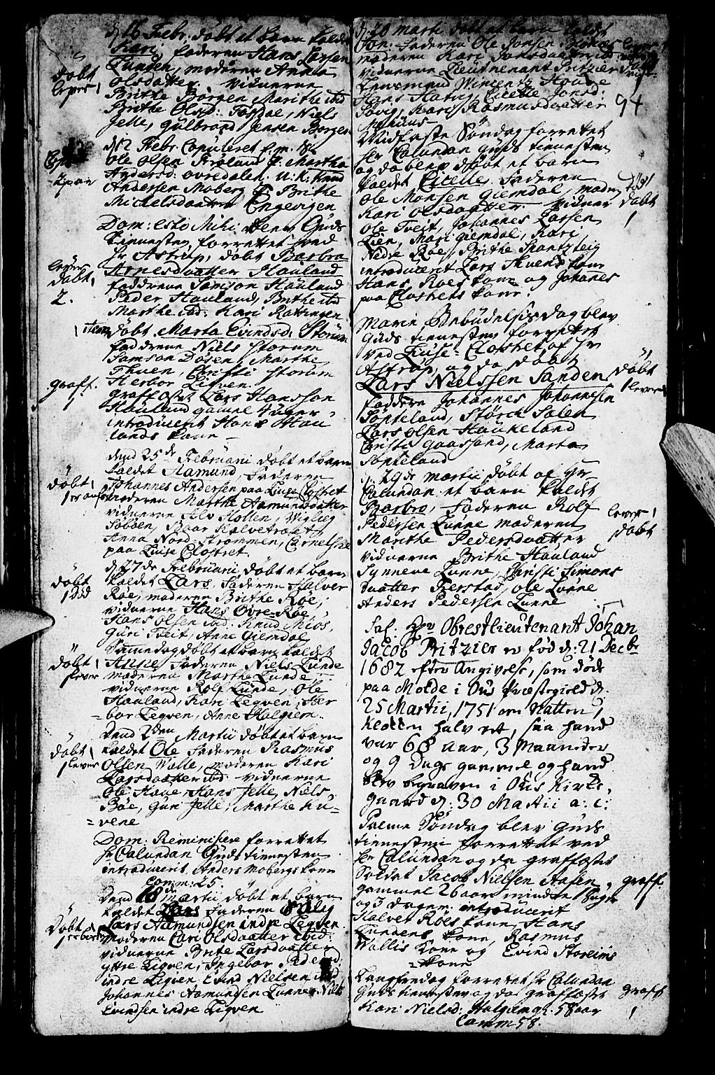 Os sokneprestembete, SAB/A-99929: Parish register (official) no. A 2, 1723-1758, p. 94