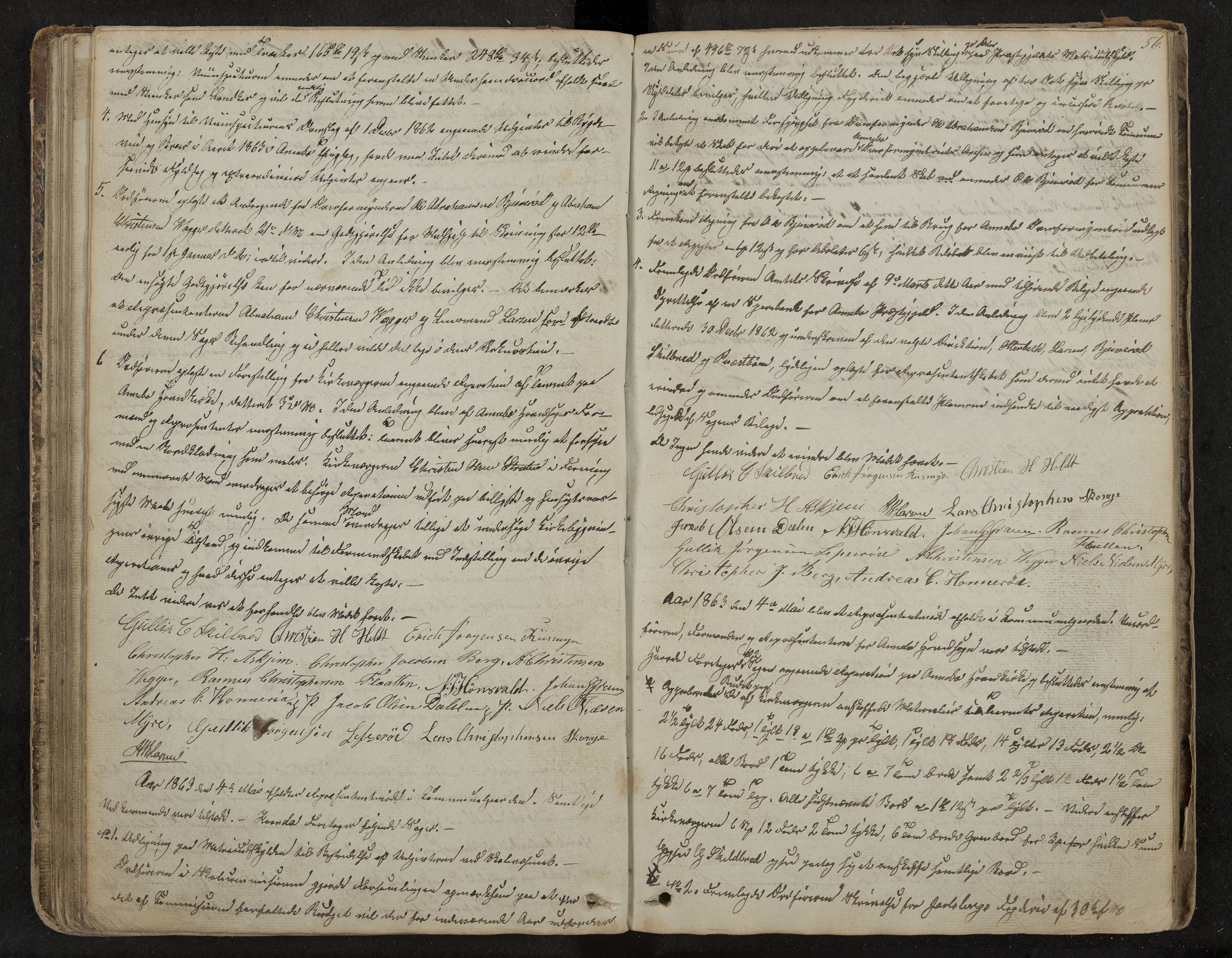 Andebu formannskap og sentraladministrasjon, IKAK/0719021-1/A/Aa/L0001: Møtebok med register, 1837-1869, p. 56