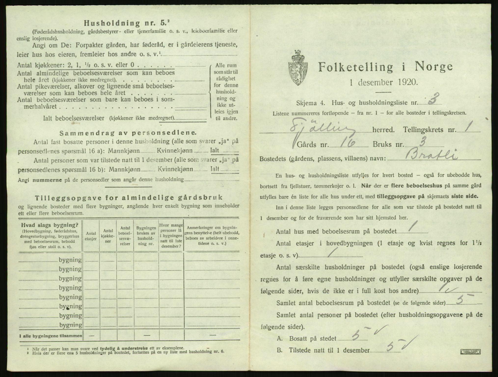 SAKO, 1920 census for Tjølling, 1920, p. 41