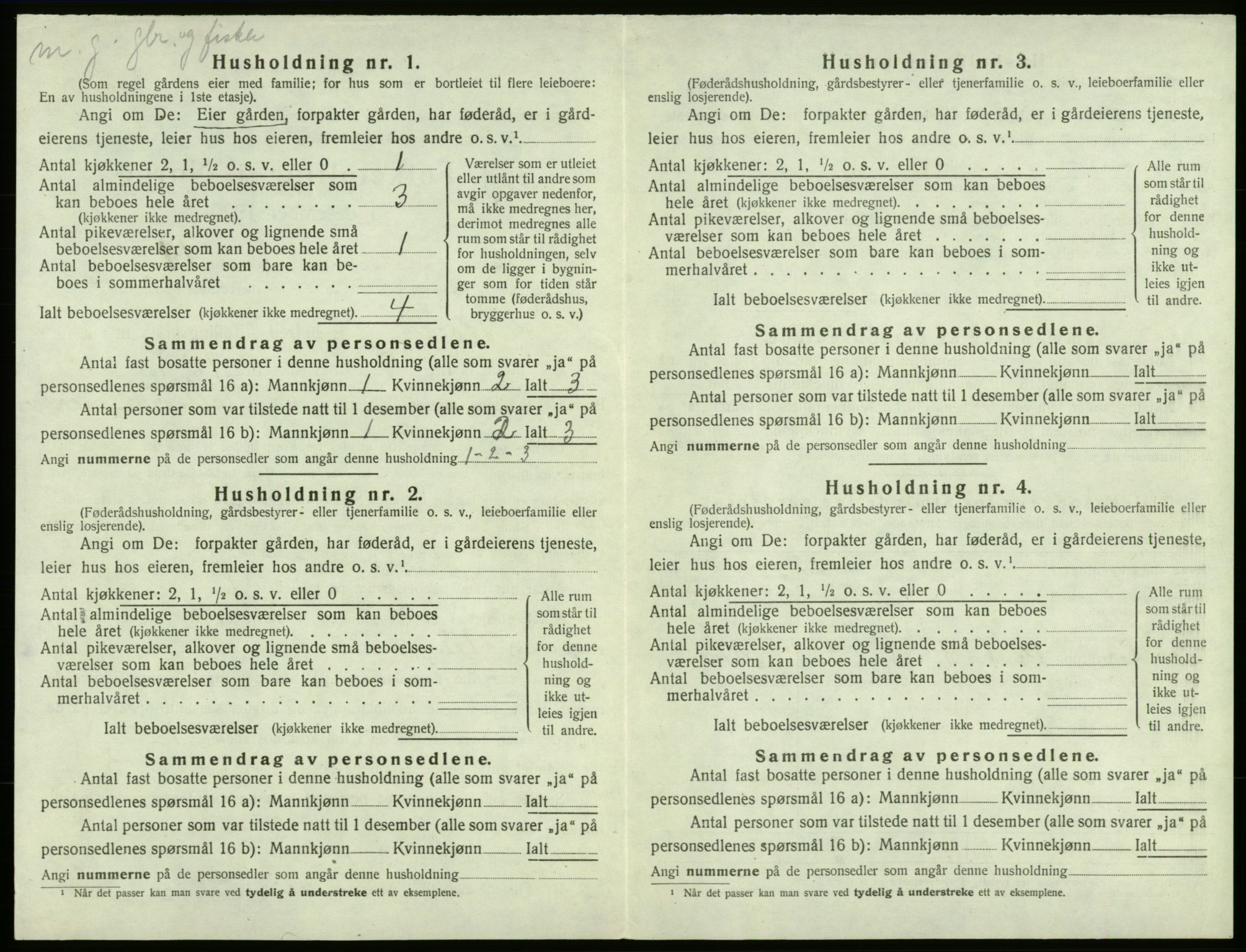 SAB, 1920 census for Moster, 1920, p. 135