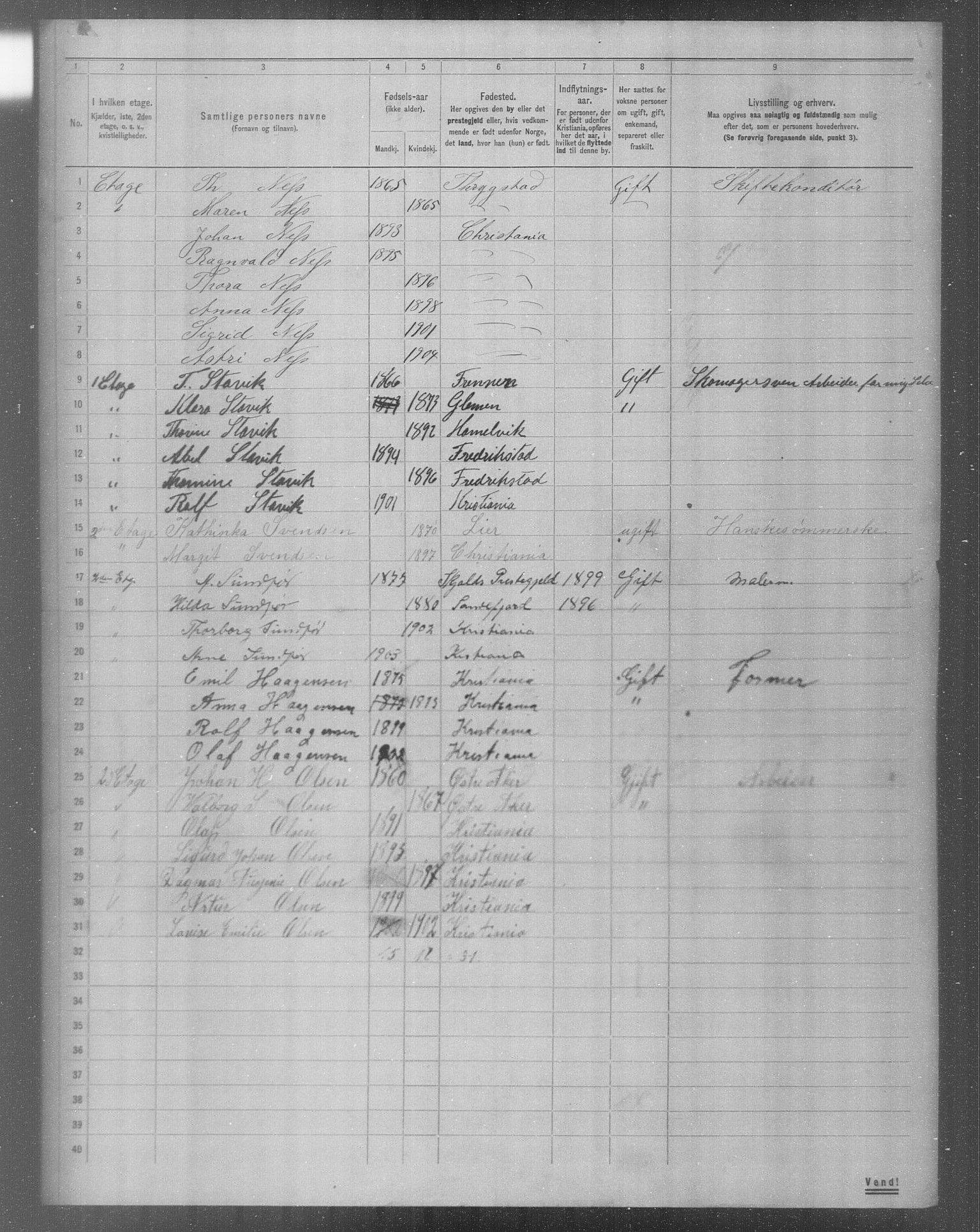 OBA, Municipal Census 1904 for Kristiania, 1904, p. 9879