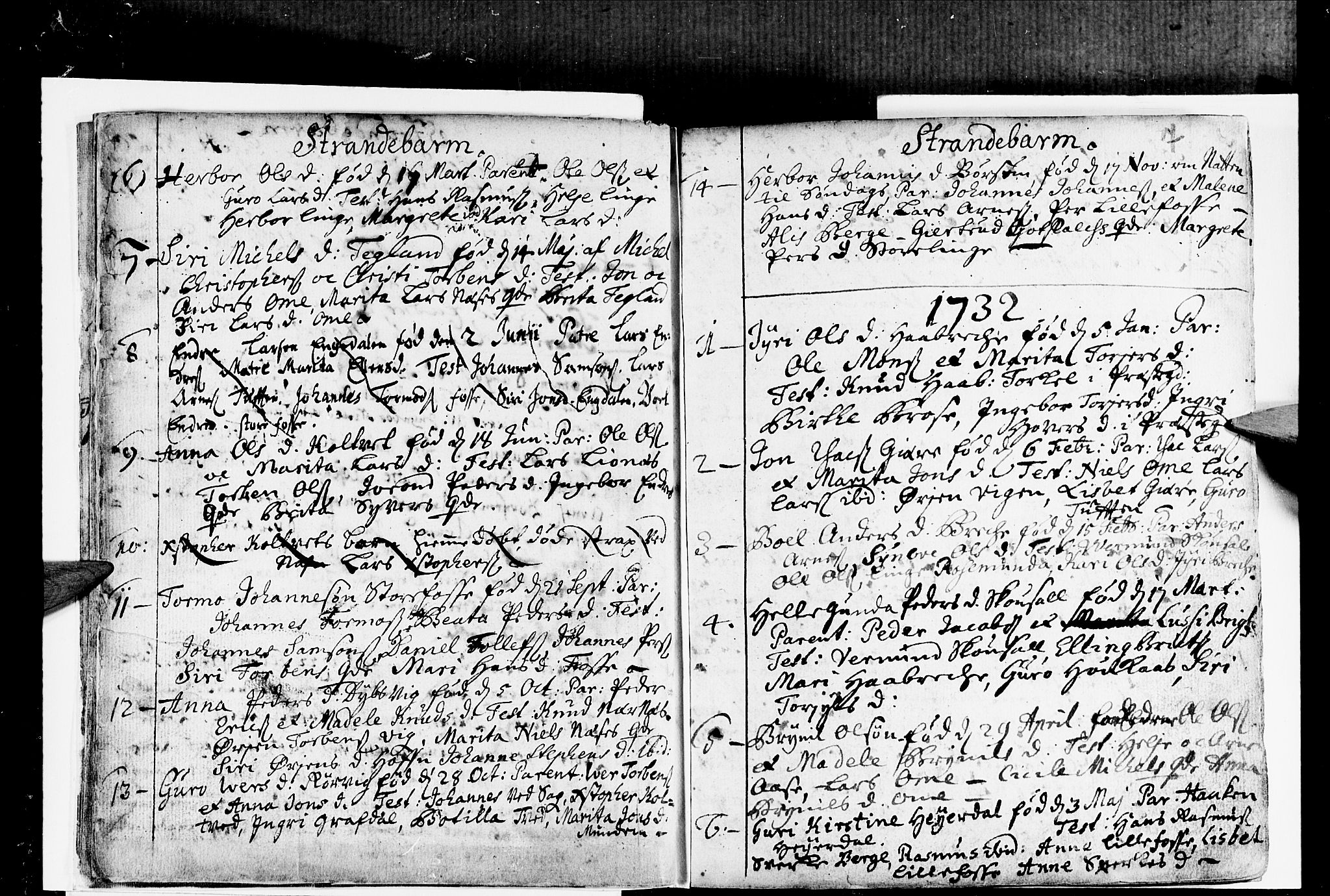 Strandebarm sokneprestembete, SAB/A-78401/H/Haa: Parish register (official) no. A 2 /1, 1727-1750, p. 7