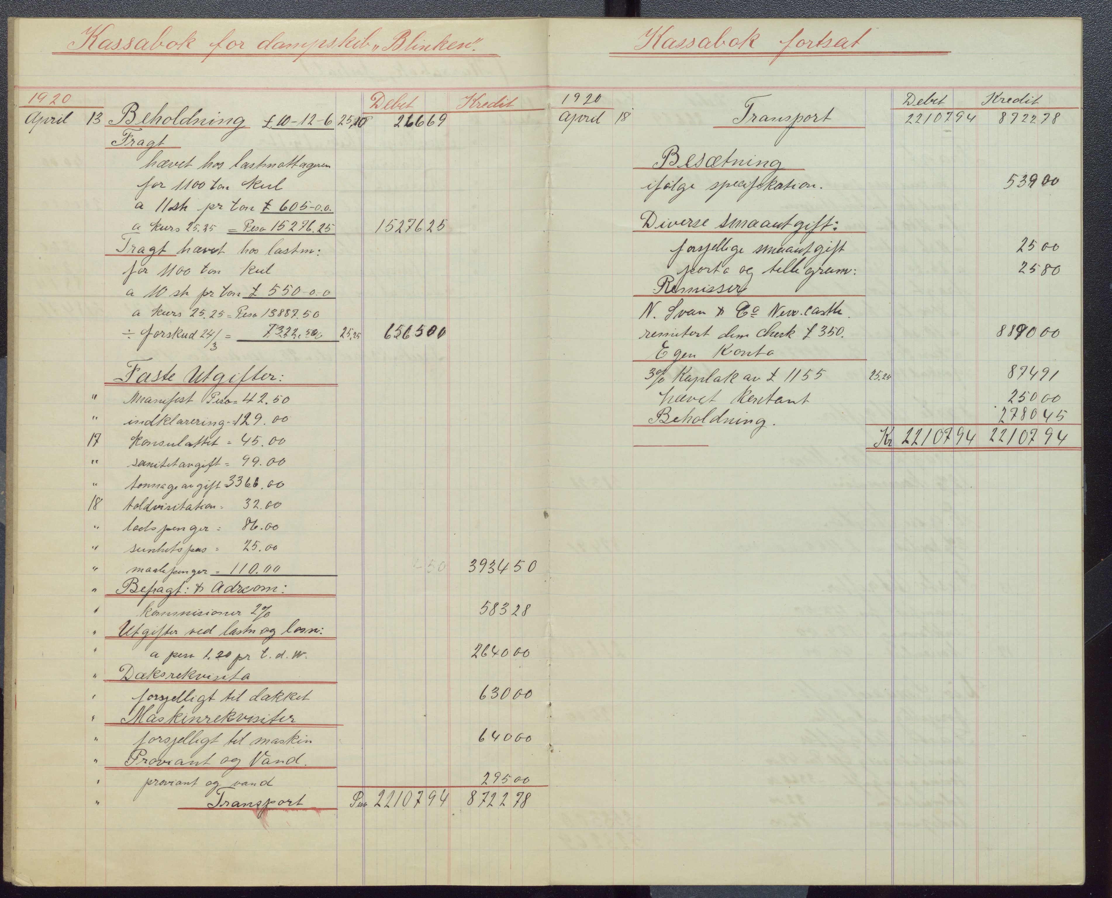 Samuelsen, Nils August. Kaptein, VEMU/ARS-A-1323/Y/L0001: Lærerbøker m.m., 1921
