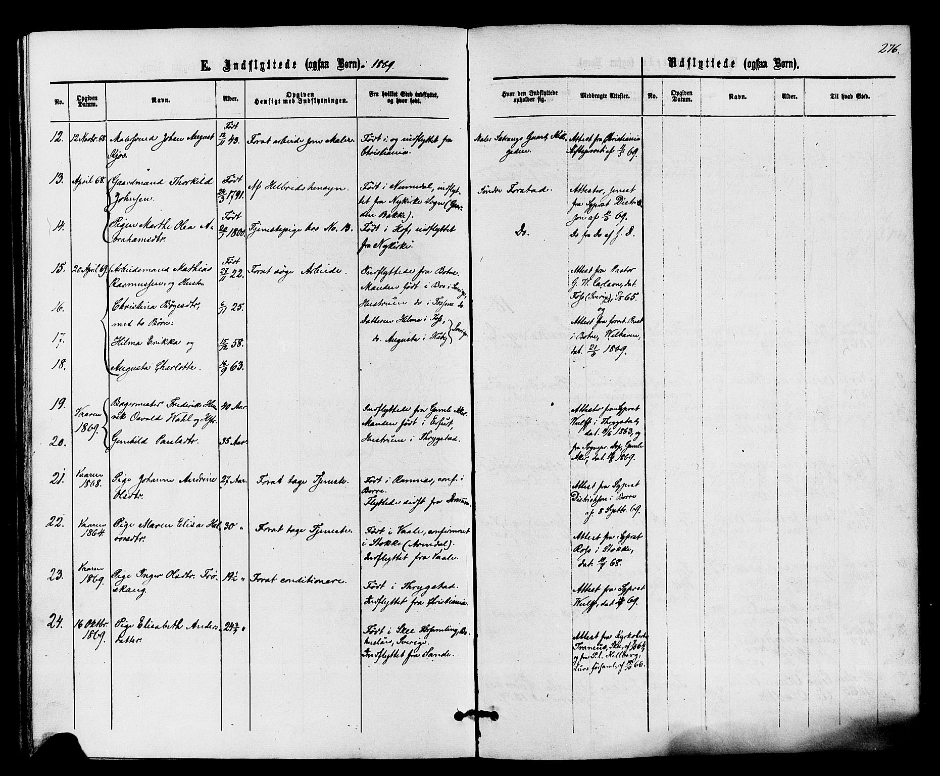 Holmestrand kirkebøker, AV/SAKO-A-346/F/Fa/L0003: Parish register (official) no. 3, 1867-1879, p. 276