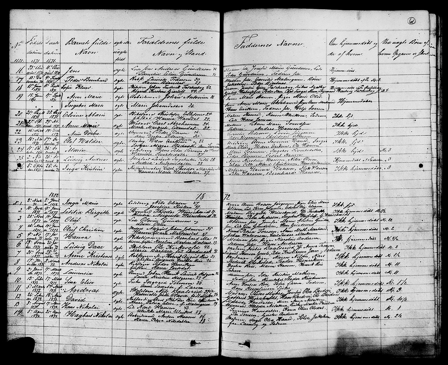 Stavern kirkebøker, AV/SAKO-A-318/G/Ga/L0002: Parish register (copy) no. 2, 1839-1909, p. 61