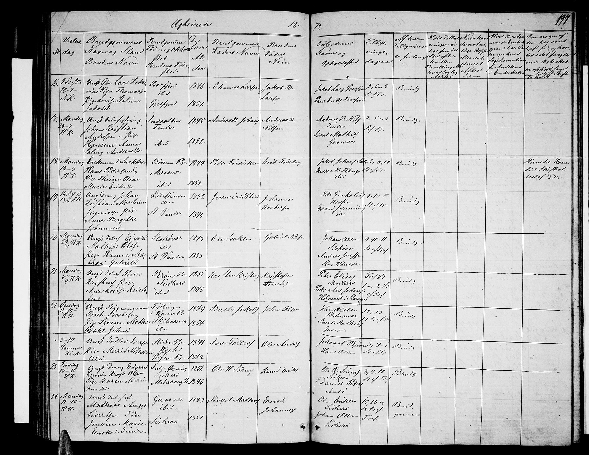 Ministerialprotokoller, klokkerbøker og fødselsregistre - Nordland, AV/SAT-A-1459/834/L0512: Parish register (copy) no. 834C03, 1862-1877, p. 197