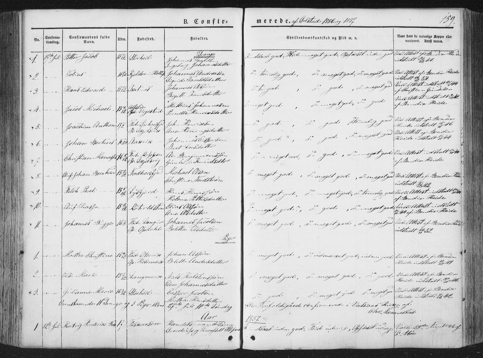 Ministerialprotokoller, klokkerbøker og fødselsregistre - Nordland, SAT/A-1459/810/L0145: Parish register (official) no. 810A07 /2, 1841-1862, p. 159