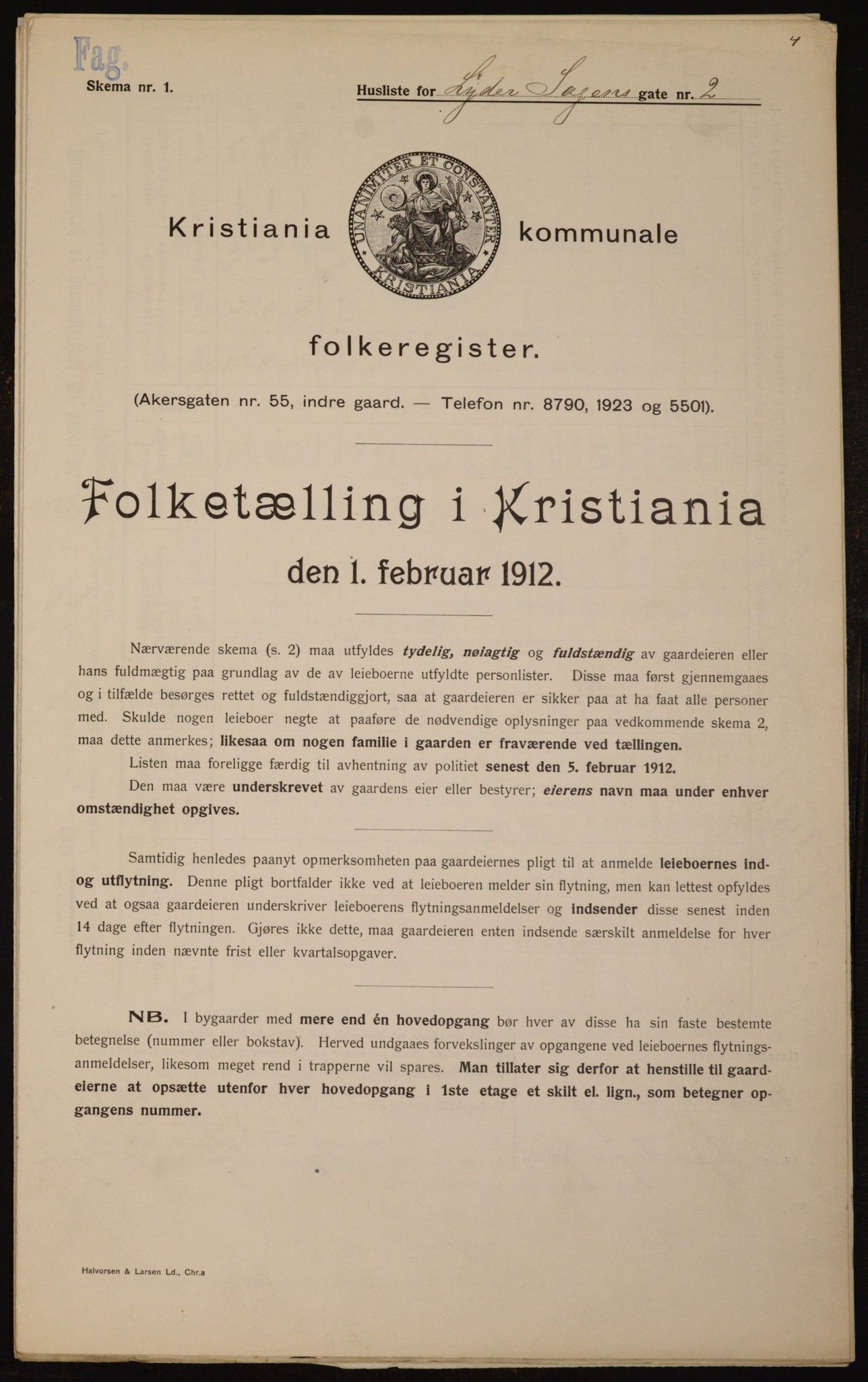 OBA, Municipal Census 1912 for Kristiania, 1912, p. 58812