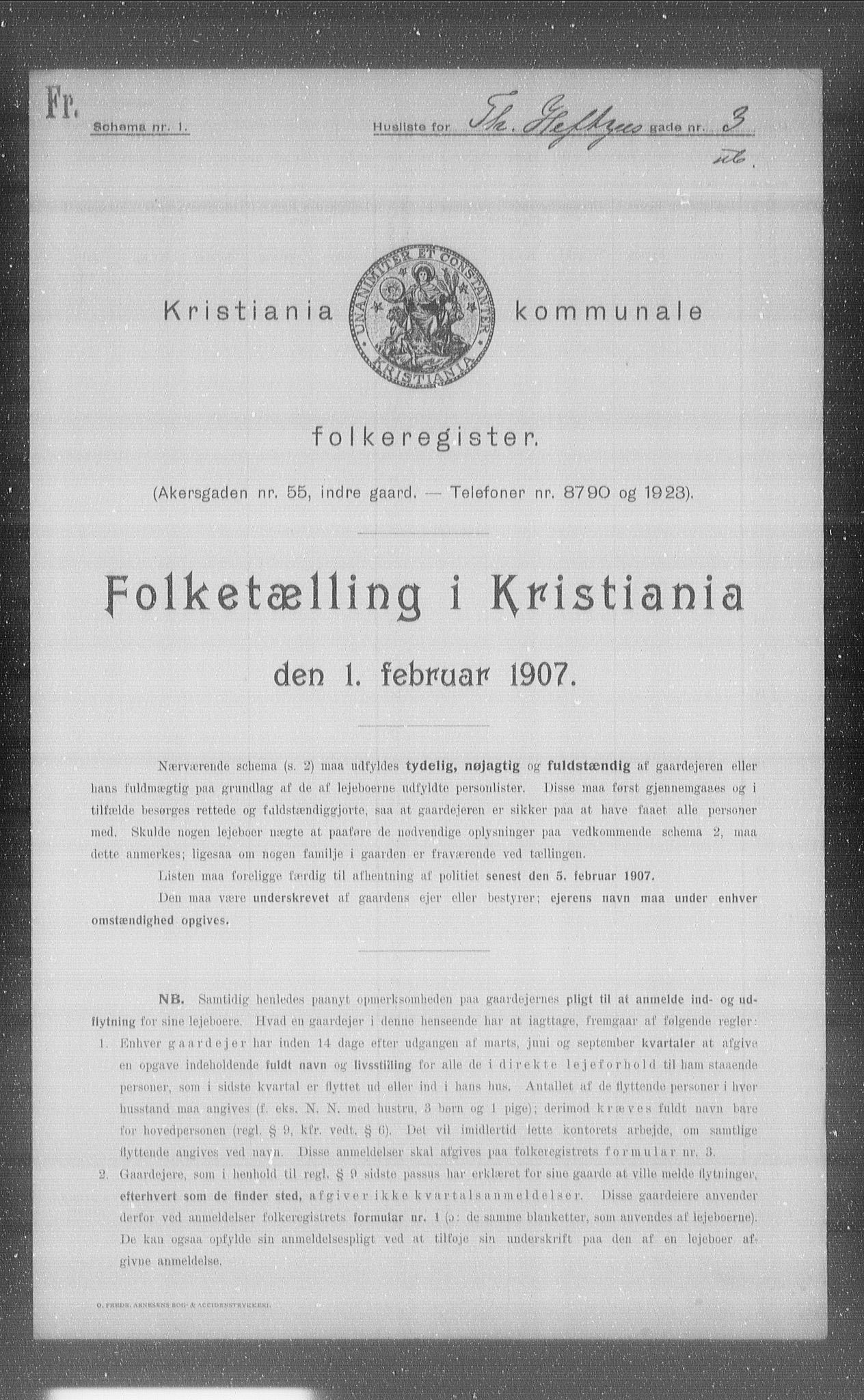 OBA, Municipal Census 1907 for Kristiania, 1907, p. 55368