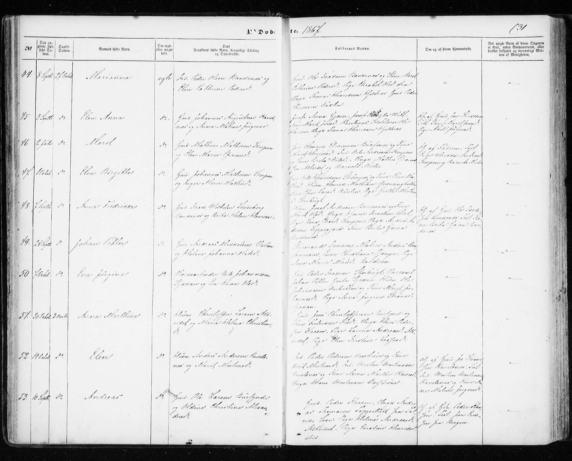 Skjervøy sokneprestkontor, SATØ/S-1300/H/Ha/Haa/L0011kirke: Parish register (official) no. 11, 1861-1877, p. 31