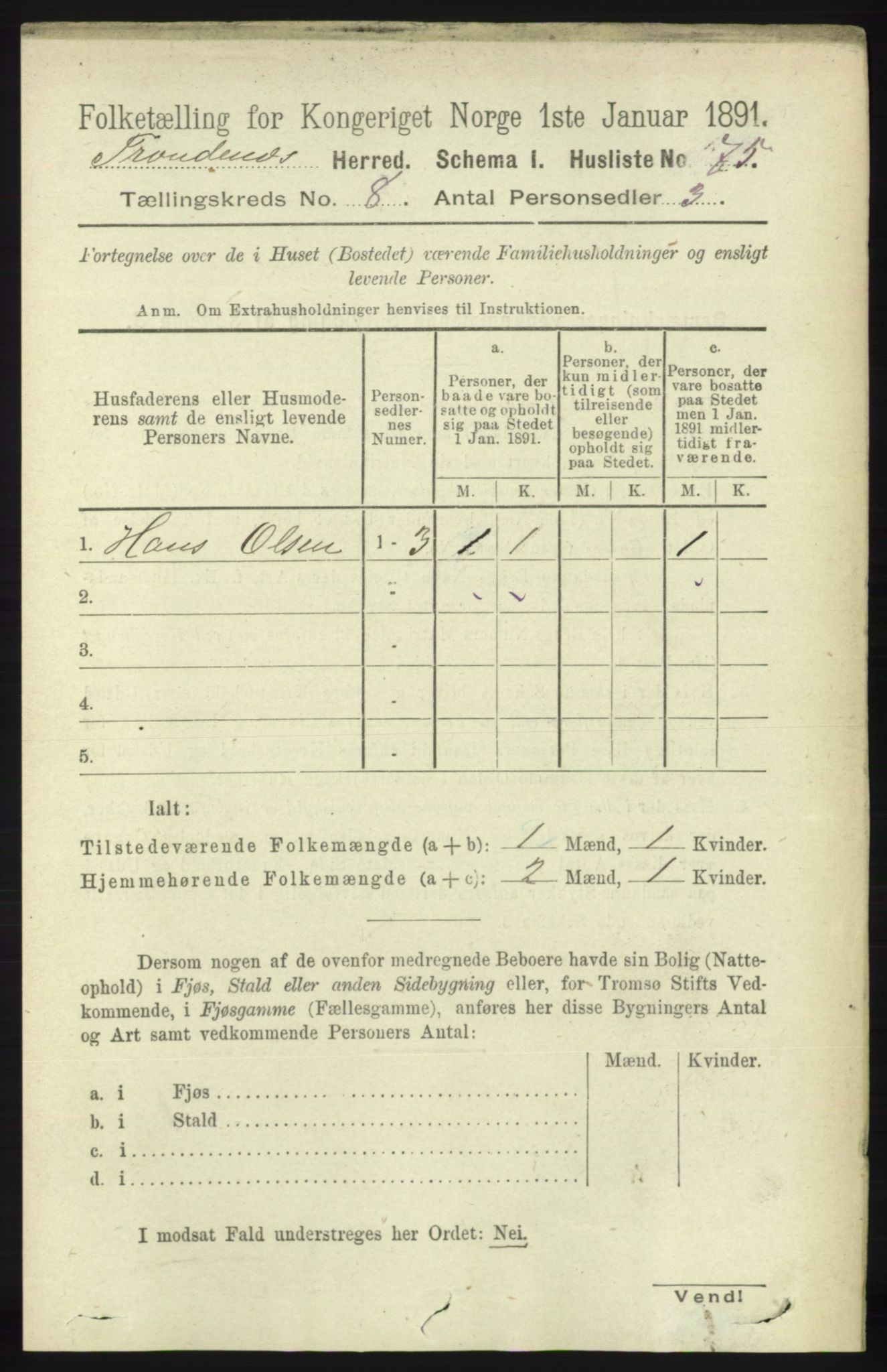 RA, 1891 census for 1914 Trondenes, 1891, p. 5761