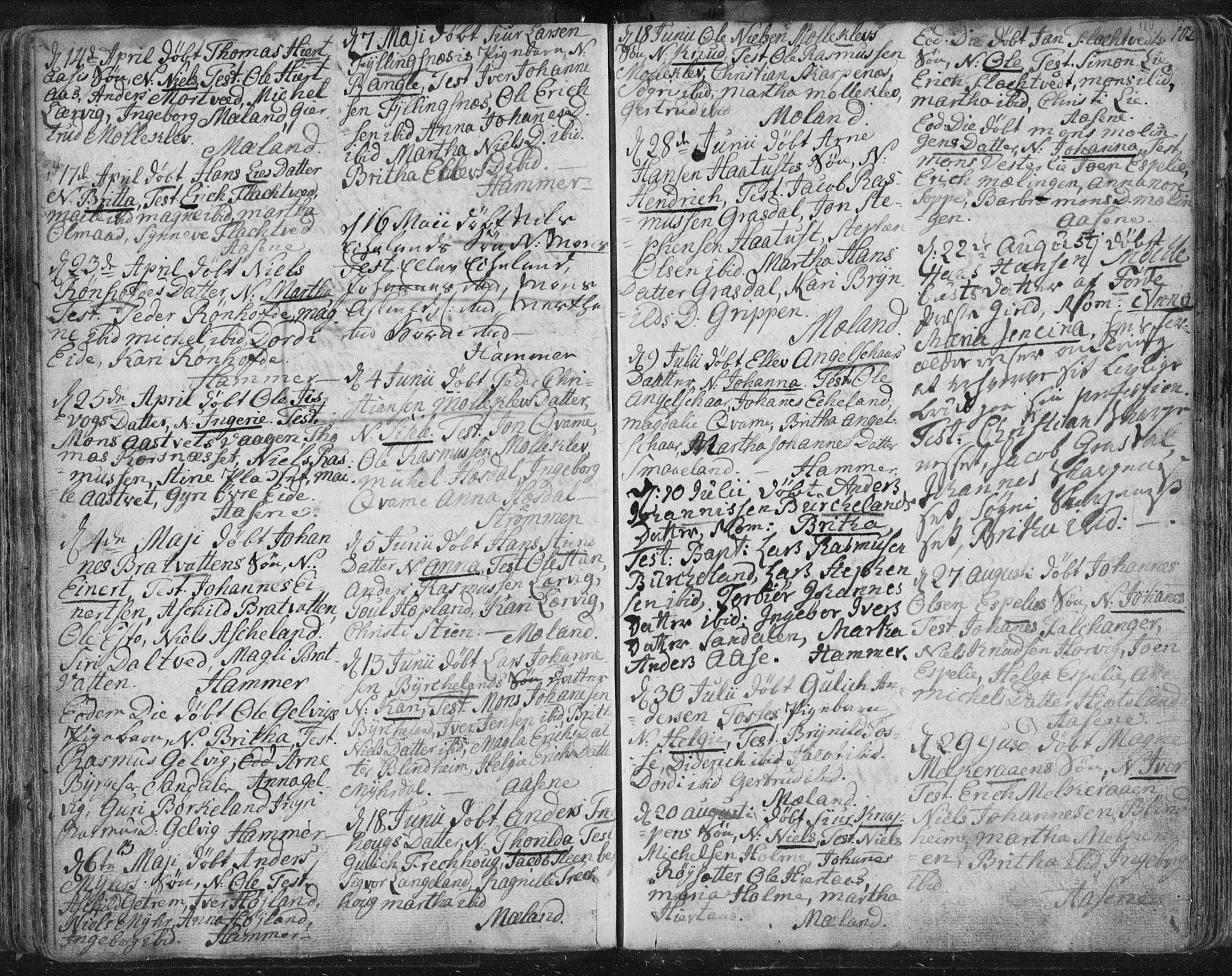 Hamre sokneprestembete, AV/SAB-A-75501/H/Ha/Haa/Haaa/L0008: Parish register (official) no. A 8, 1778-1804, p. 110