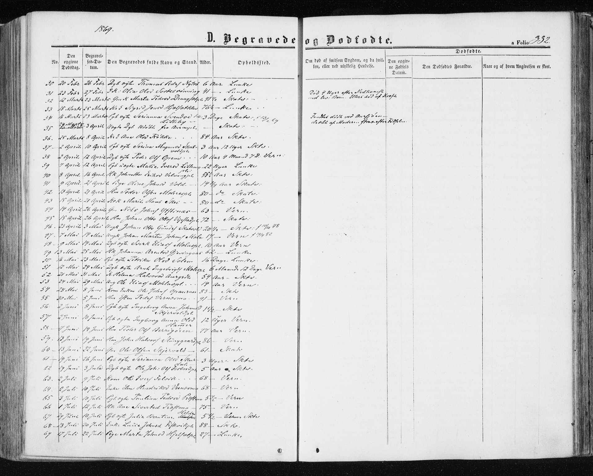 Ministerialprotokoller, klokkerbøker og fødselsregistre - Nord-Trøndelag, AV/SAT-A-1458/709/L0075: Parish register (official) no. 709A15, 1859-1870, p. 332