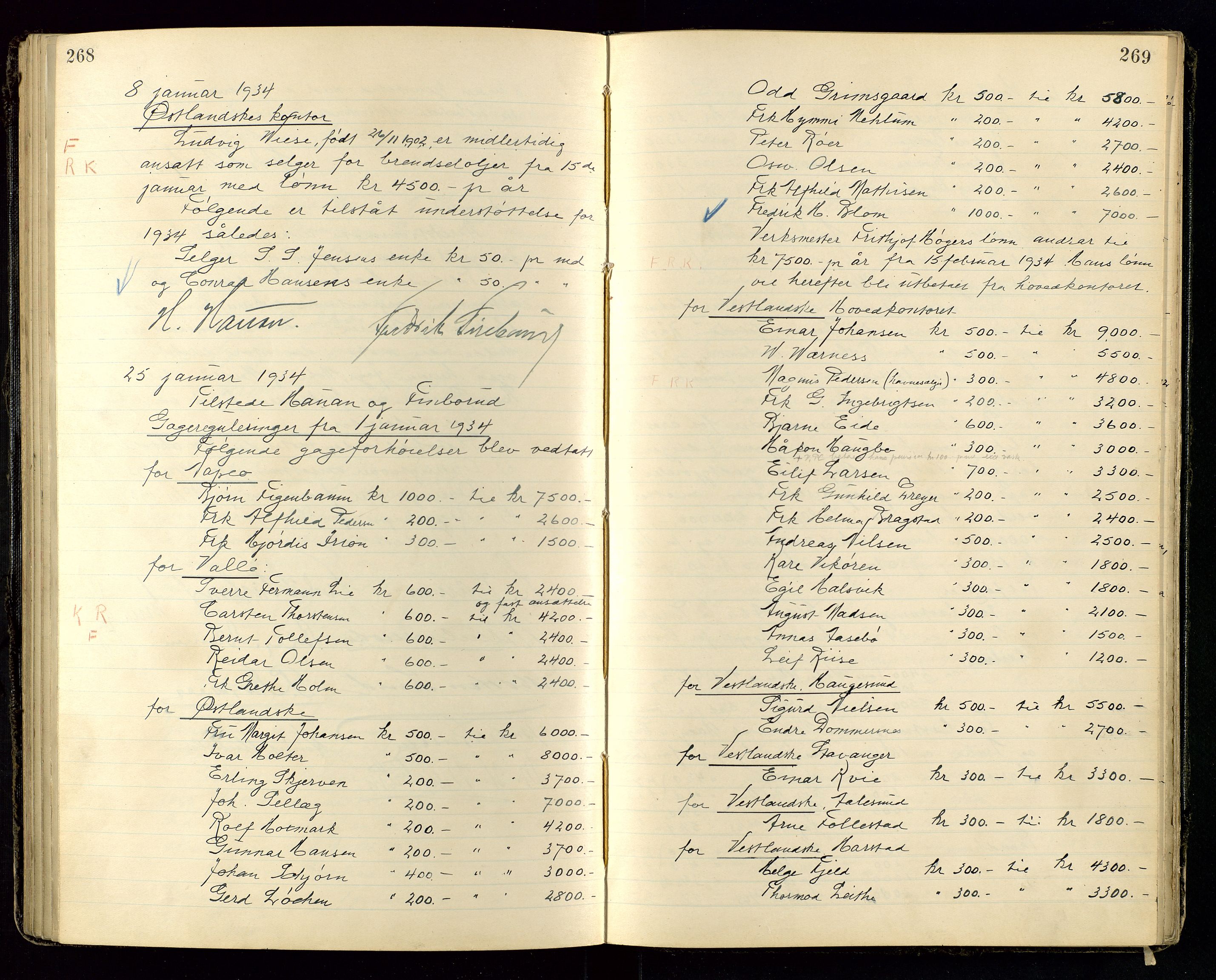 PA 1534 - Østlandske Petroleumscompagni A/S, AV/SAST-A-101954/A/Aa/L0004/0002: Direksjonsprotokoller / Den Administrerende Direksjon alle selskaper (referatprotokoll), 1928-1936, p. 268-269