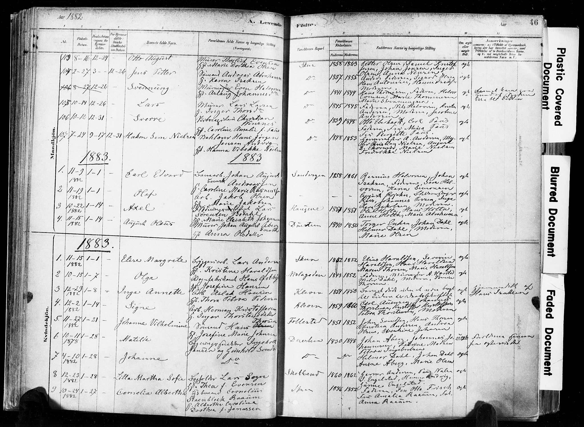 Skien kirkebøker, SAKO/A-302/F/Fa/L0009: Parish register (official) no. 9, 1878-1890, p. 46