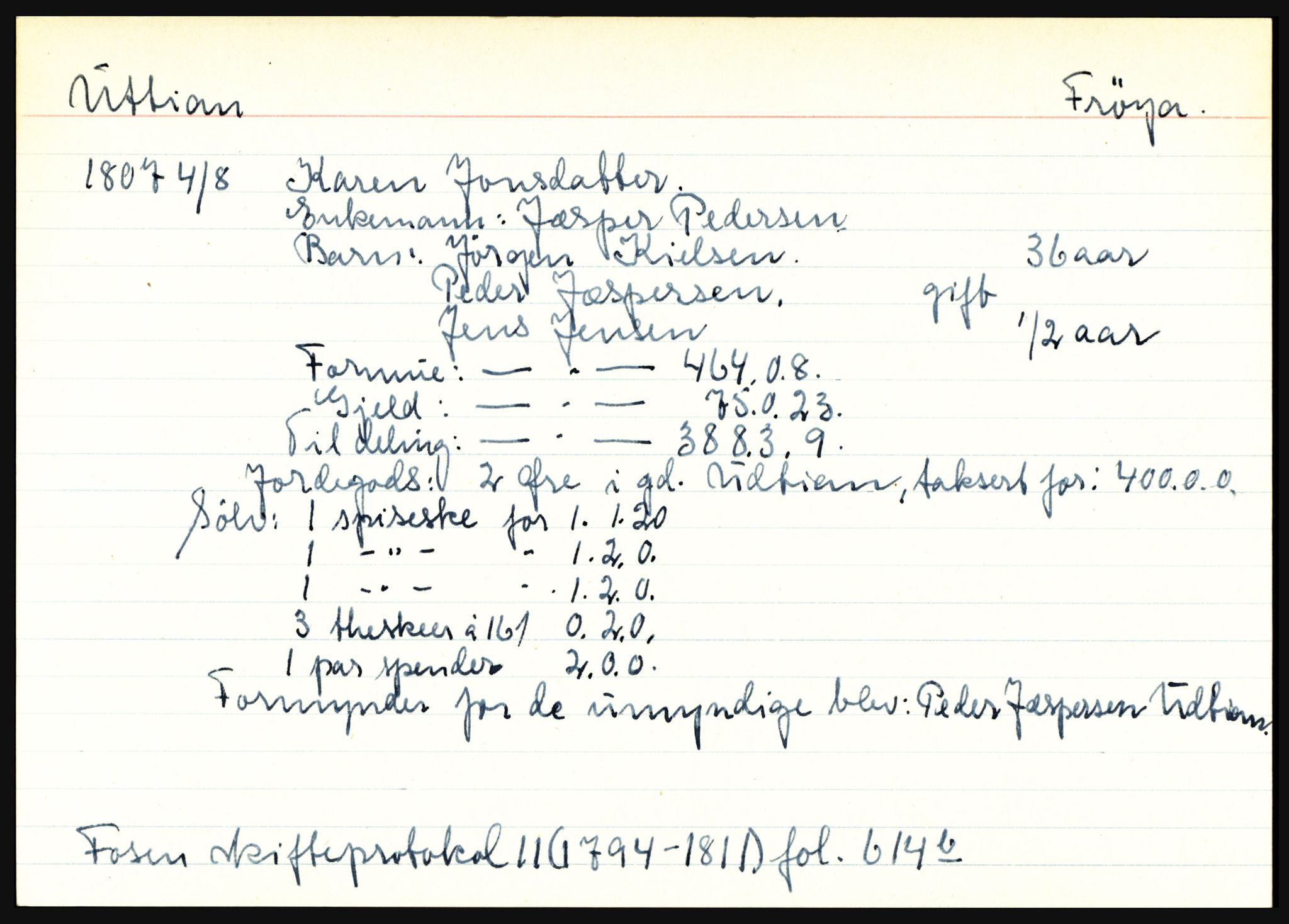 Fosen sorenskriveri, AV/SAT-A-1107/1/3, 1681-1823, p. 6621