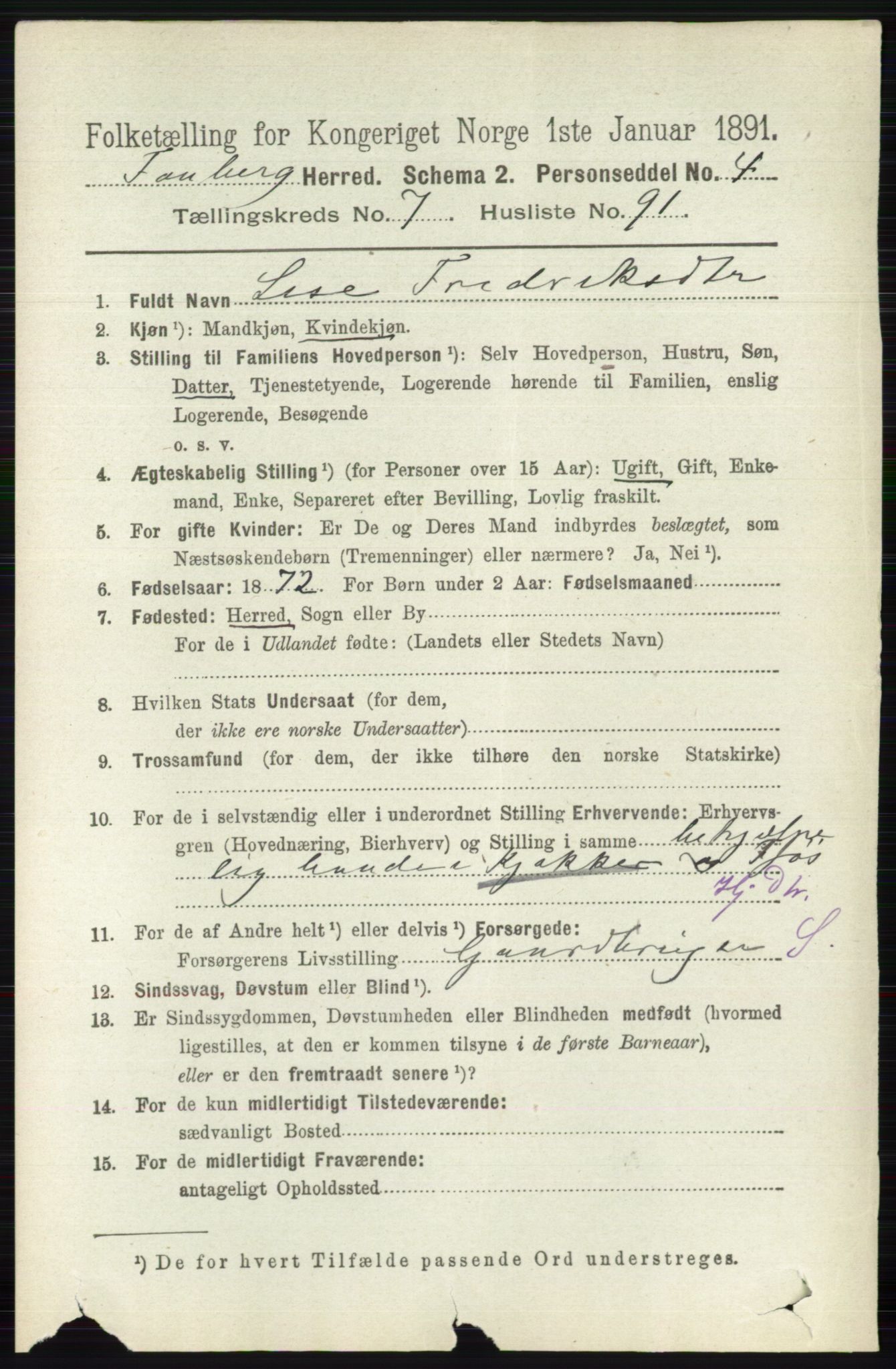 RA, 1891 census for 0524 Fåberg, 1891, p. 3317