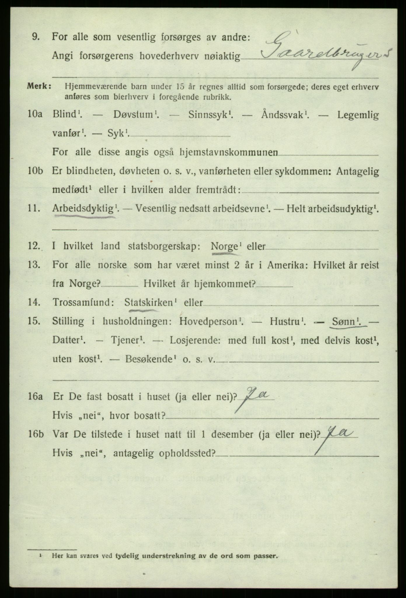SAB, 1920 census for Selje, 1920, p. 7834