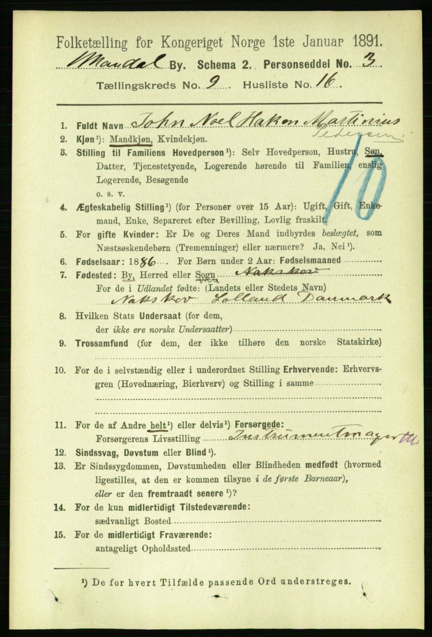 RA, 1891 census for 1002 Mandal, 1891, p. 2603