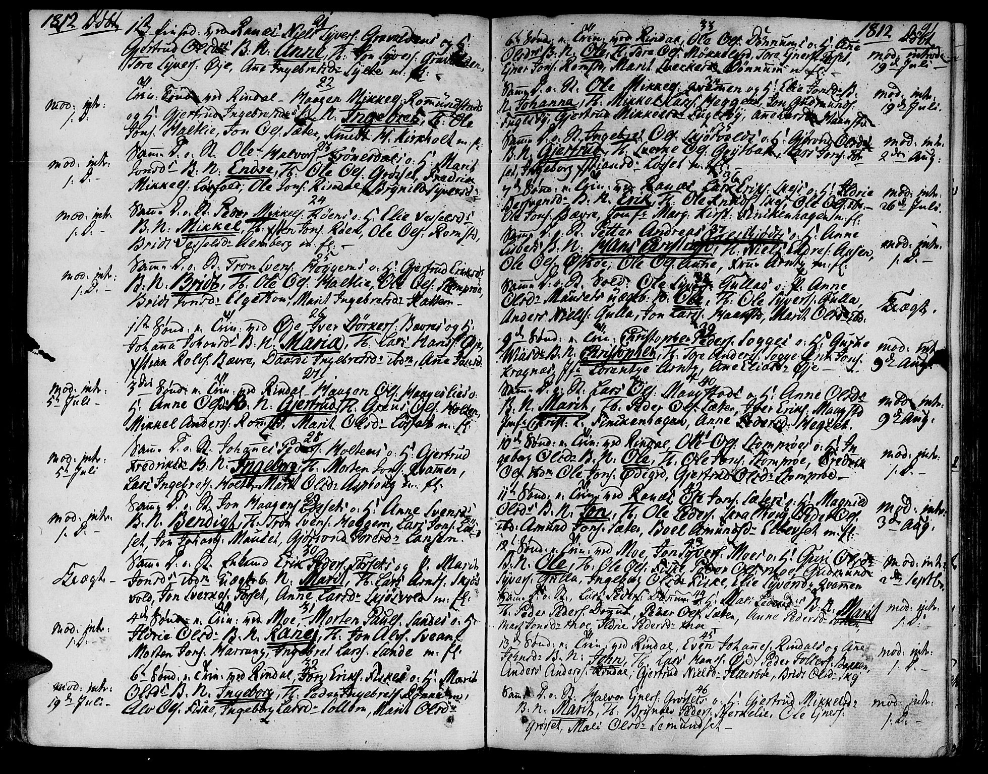 Ministerialprotokoller, klokkerbøker og fødselsregistre - Møre og Romsdal, SAT/A-1454/595/L1040: Parish register (official) no. 595A02, 1797-1819, p. 91