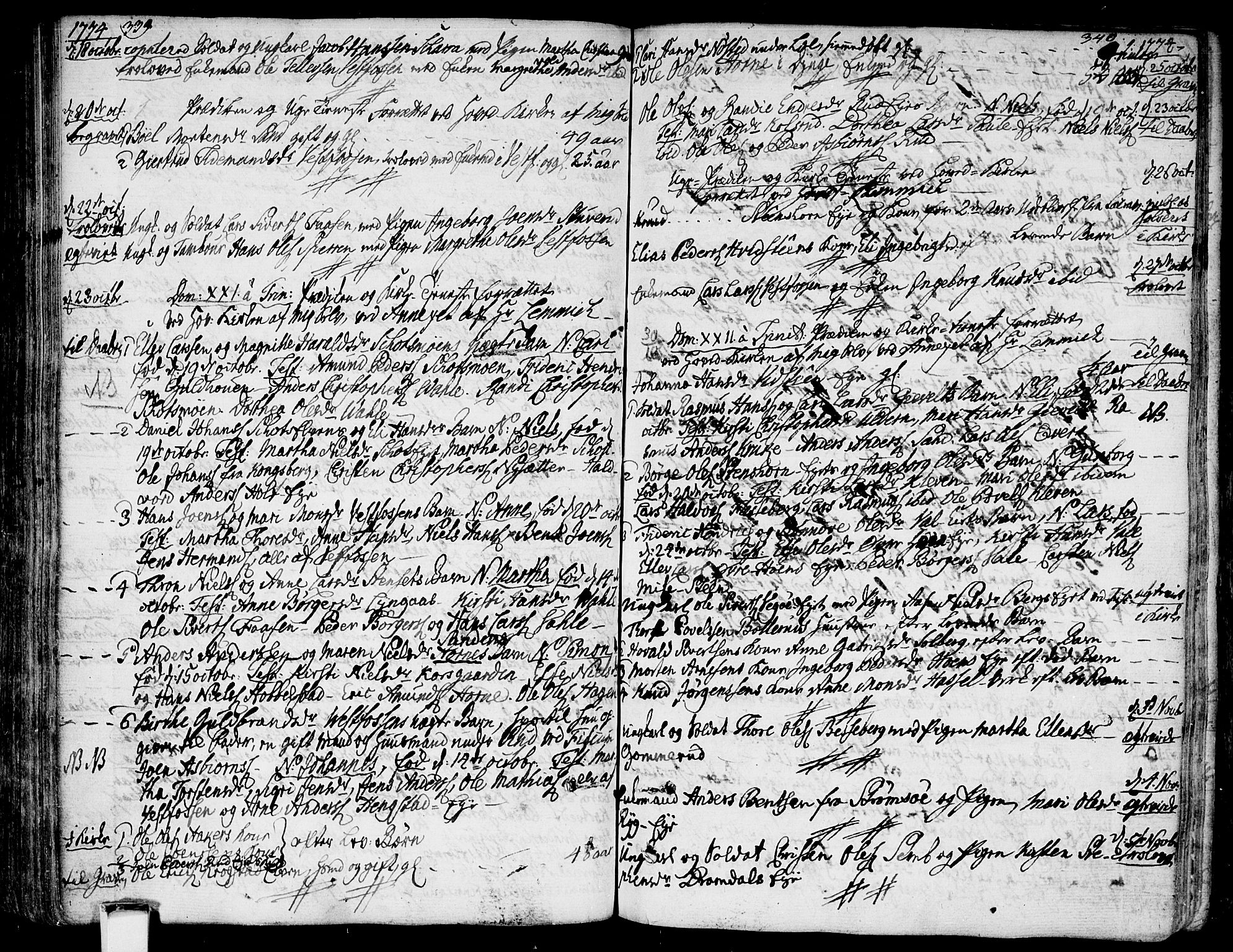Eiker kirkebøker, SAKO/A-4/F/Fa/L0008: Parish register (official) no. I 8, 1764-1788, p. 339-340