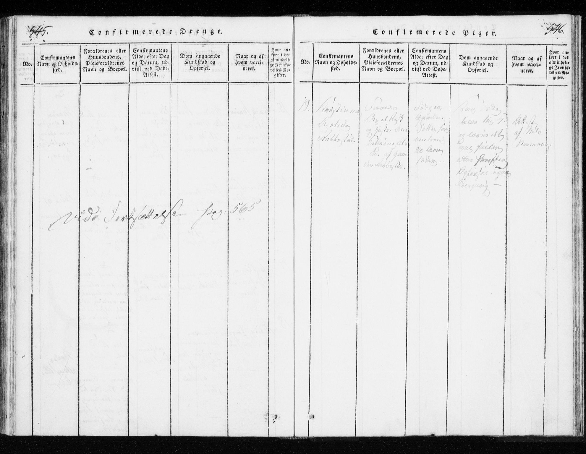 Tranøy sokneprestkontor, AV/SATØ-S-1313/I/Ia/Iaa/L0004kirke: Parish register (official) no. 4, 1820-1829, p. 545-546