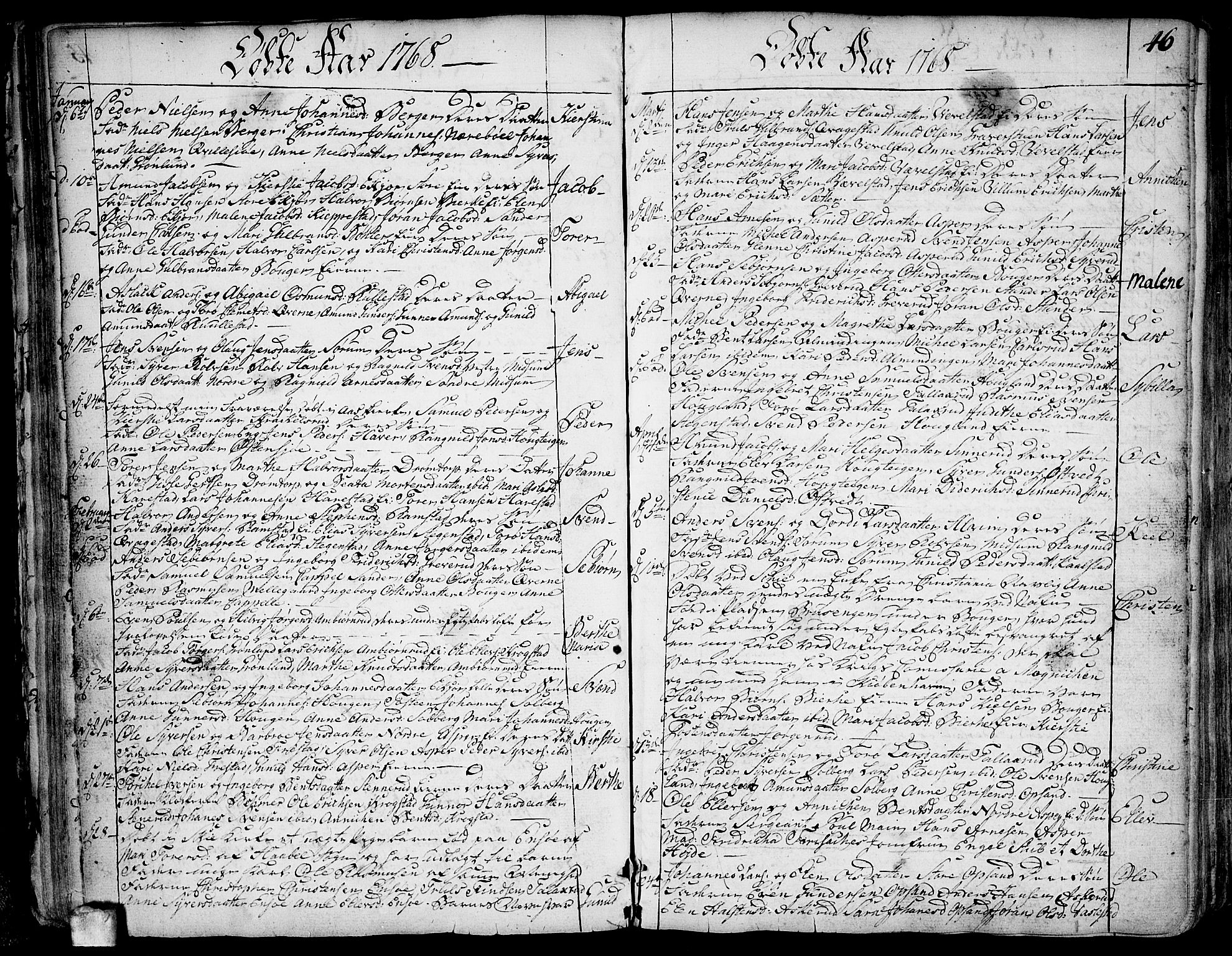 Kråkstad prestekontor Kirkebøker, SAO/A-10125a/F/Fa/L0001: Parish register (official) no. I 1, 1736-1785, p. 46