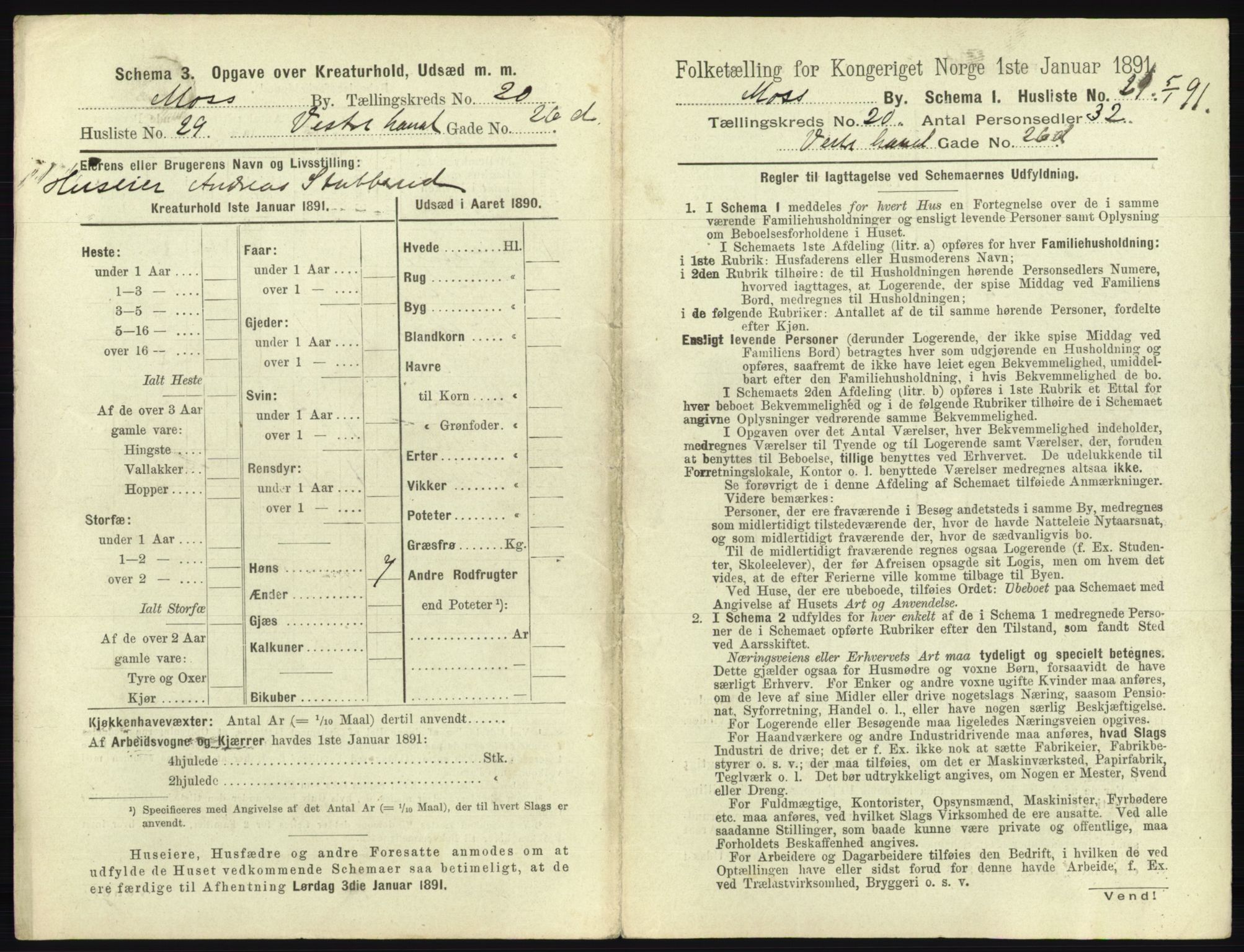 RA, 1891 census for 0104 Moss, 1891, p. 1270