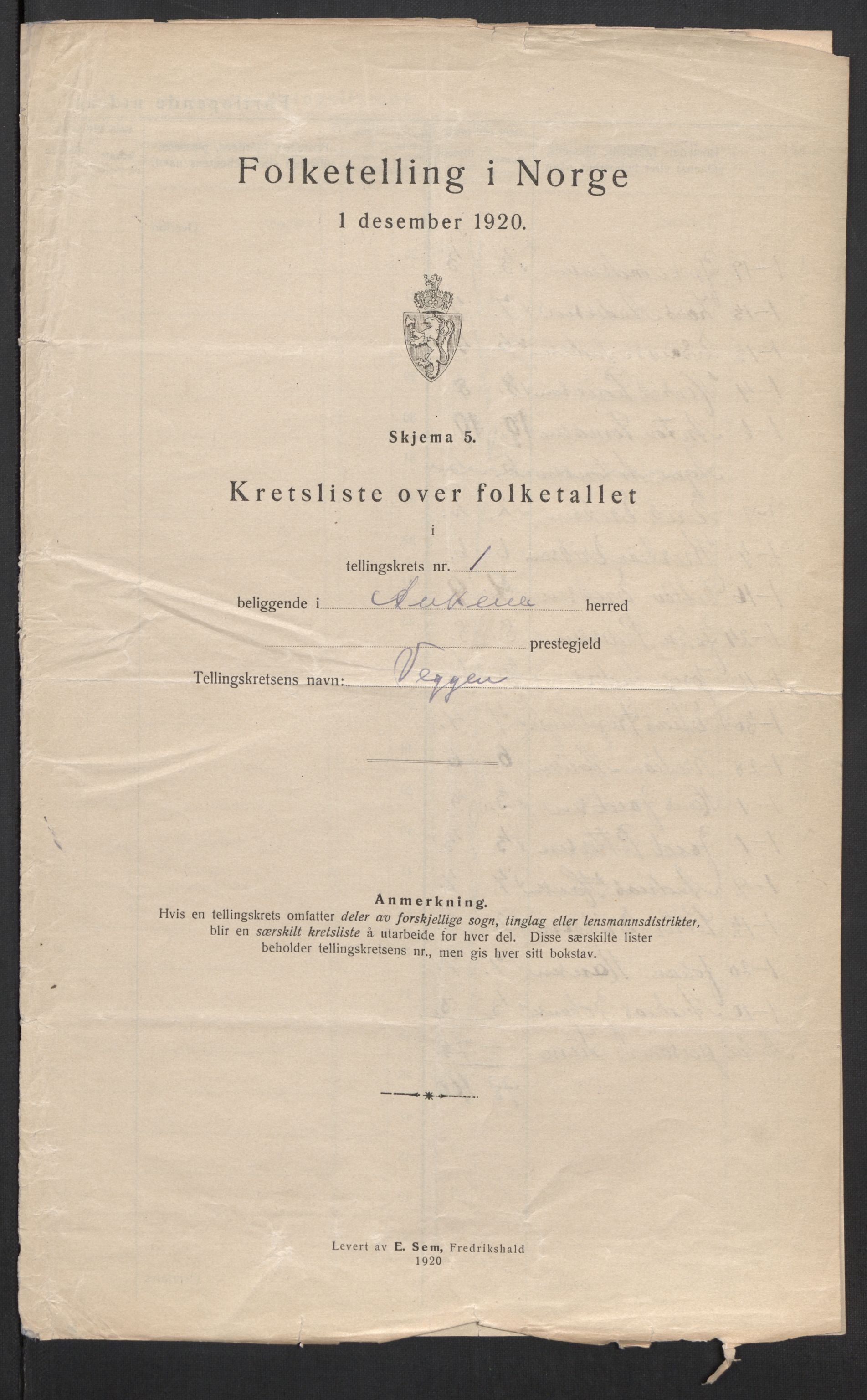 SAT, 1920 census for Ankenes, 1920, p. 19