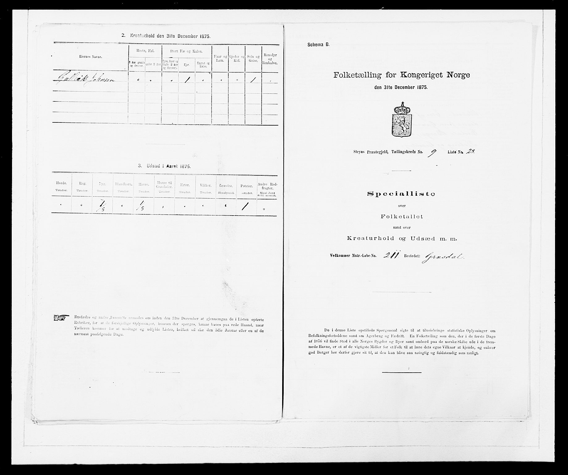 SAB, 1875 Census for 1448P Stryn, 1875, p. 601