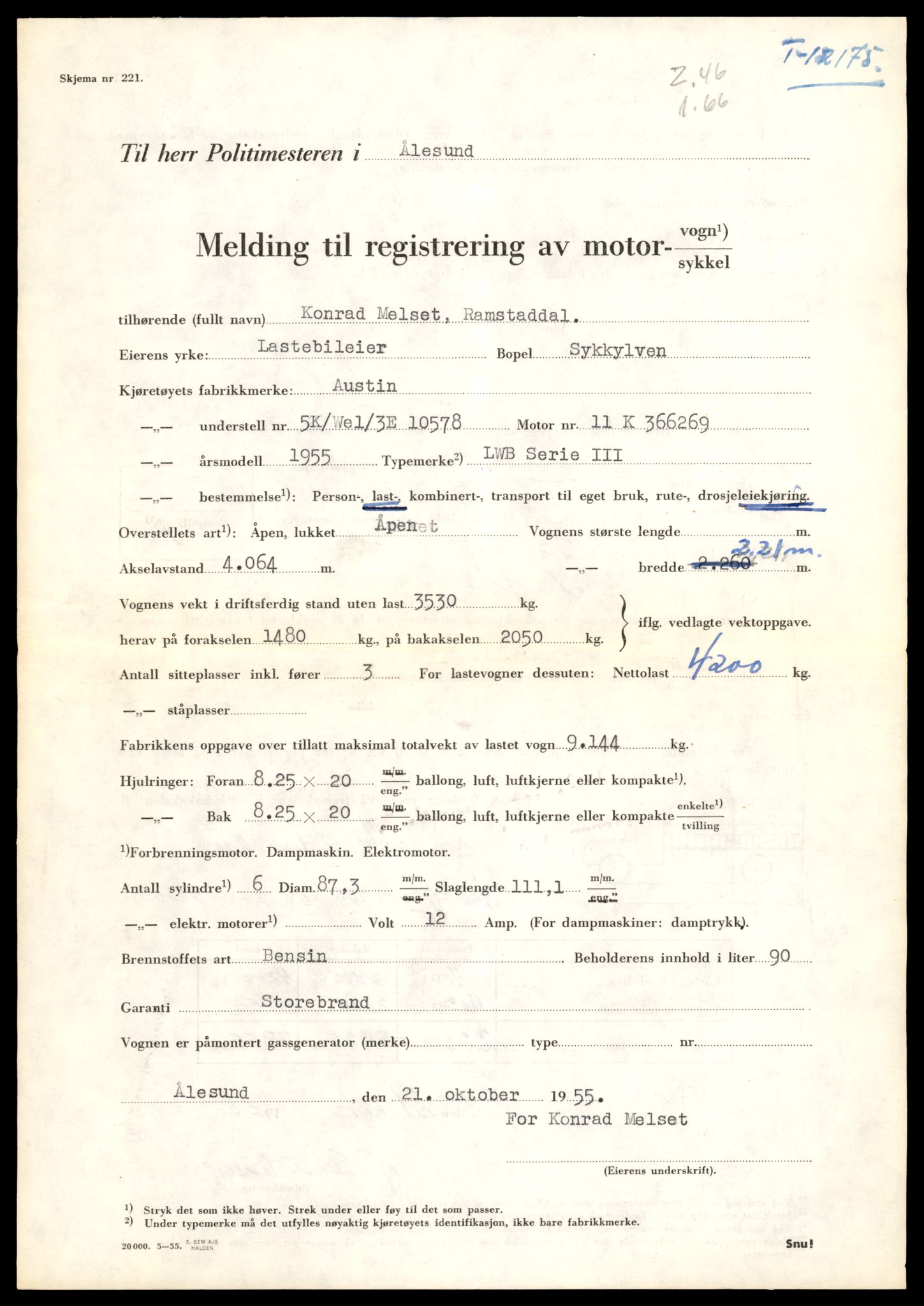 Møre og Romsdal vegkontor - Ålesund trafikkstasjon, AV/SAT-A-4099/F/Fe/L0036: Registreringskort for kjøretøy T 12831 - T 13030, 1927-1998, p. 487