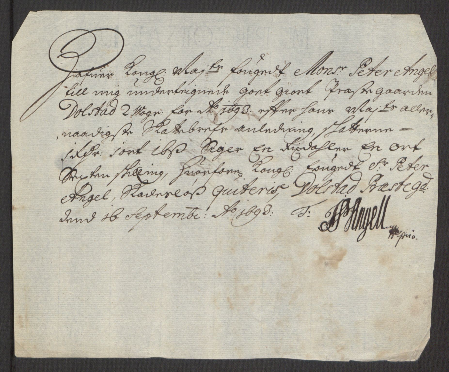 Rentekammeret inntil 1814, Reviderte regnskaper, Fogderegnskap, AV/RA-EA-4092/R65/L4505: Fogderegnskap Helgeland, 1693-1696, p. 143