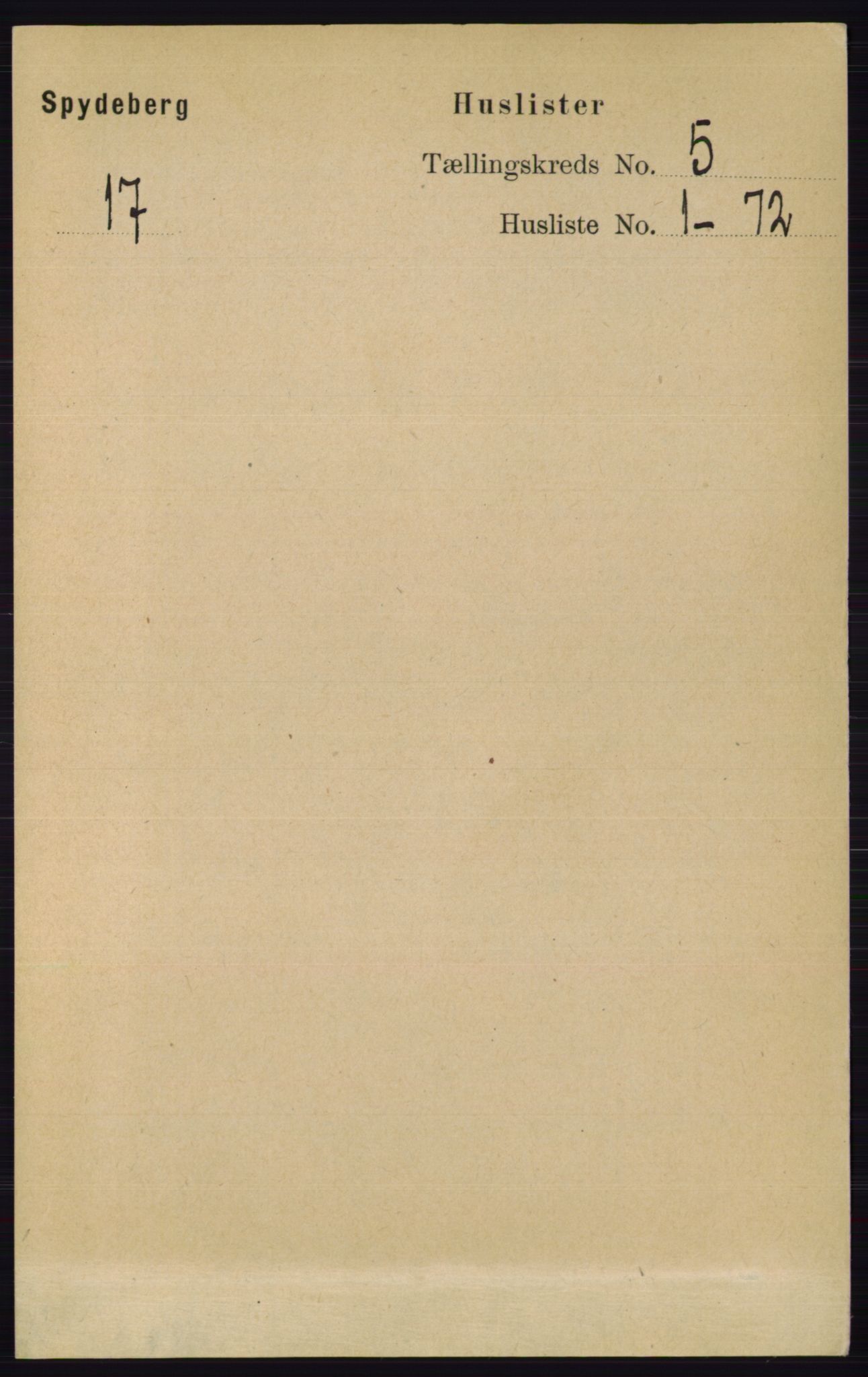 RA, 1891 census for 0123 Spydeberg, 1891, p. 2276