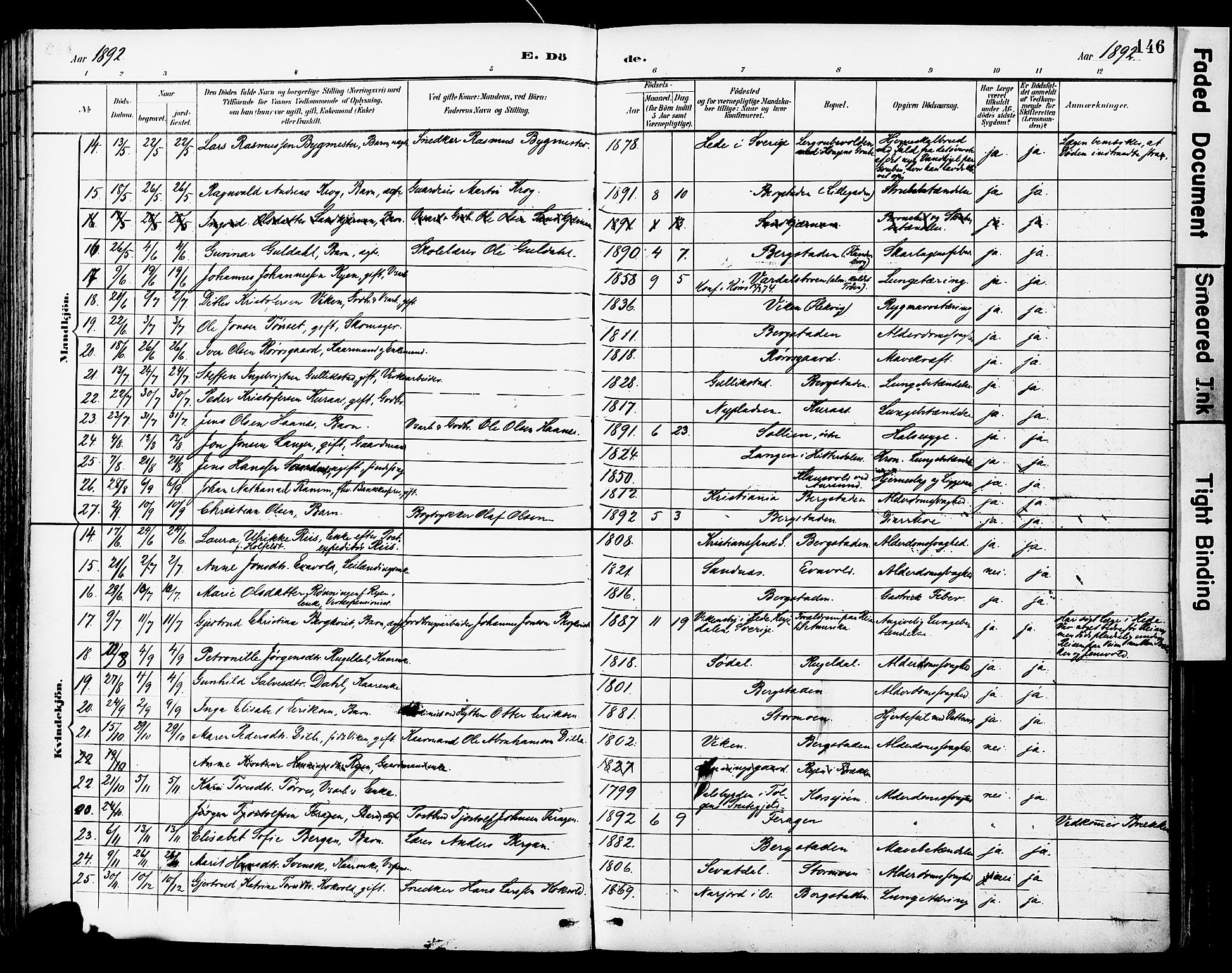 Ministerialprotokoller, klokkerbøker og fødselsregistre - Sør-Trøndelag, SAT/A-1456/681/L0935: Parish register (official) no. 681A13, 1890-1898, p. 146