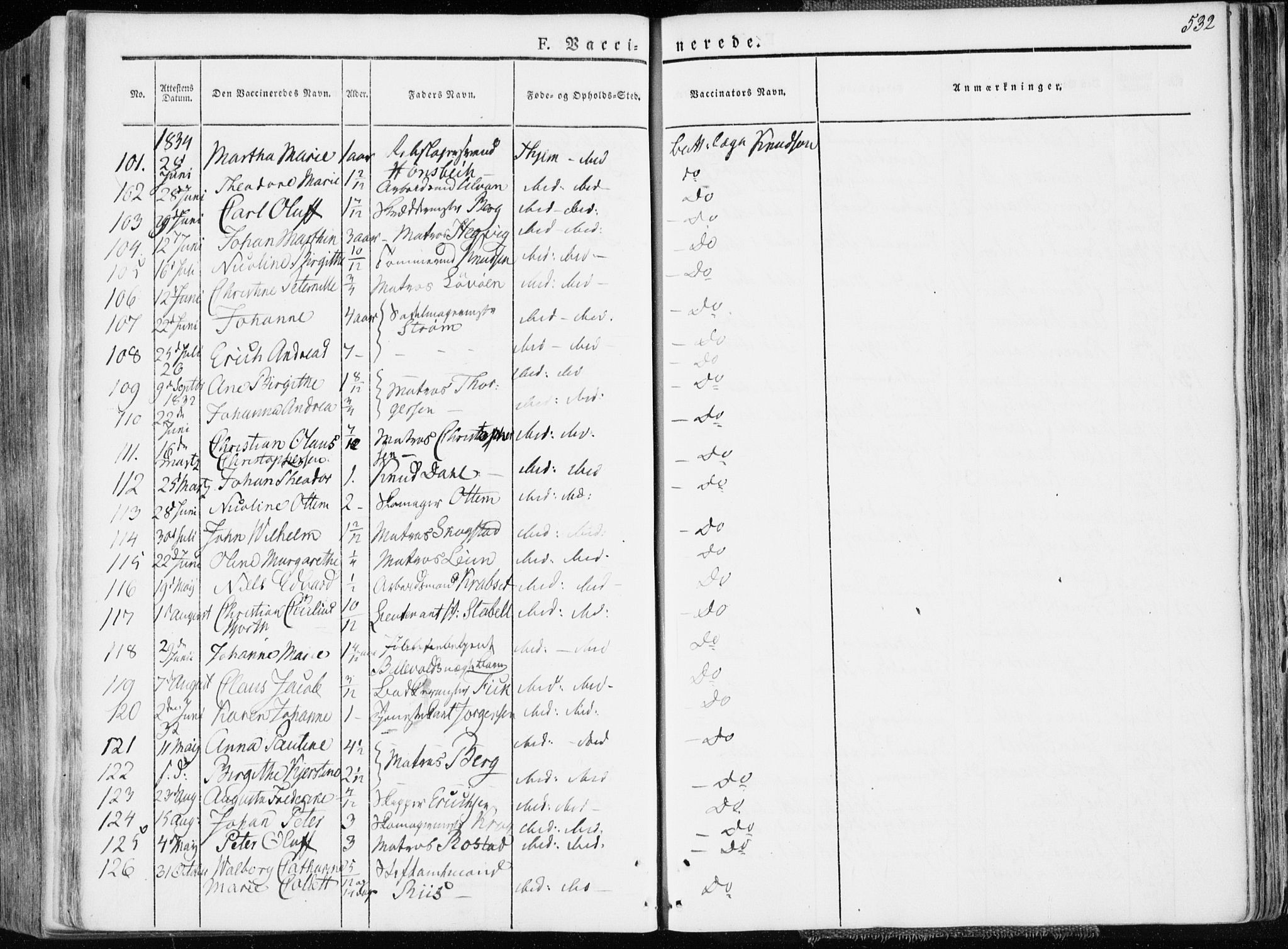 Ministerialprotokoller, klokkerbøker og fødselsregistre - Sør-Trøndelag, AV/SAT-A-1456/601/L0047: Parish register (official) no. 601A15, 1831-1839, p. 532