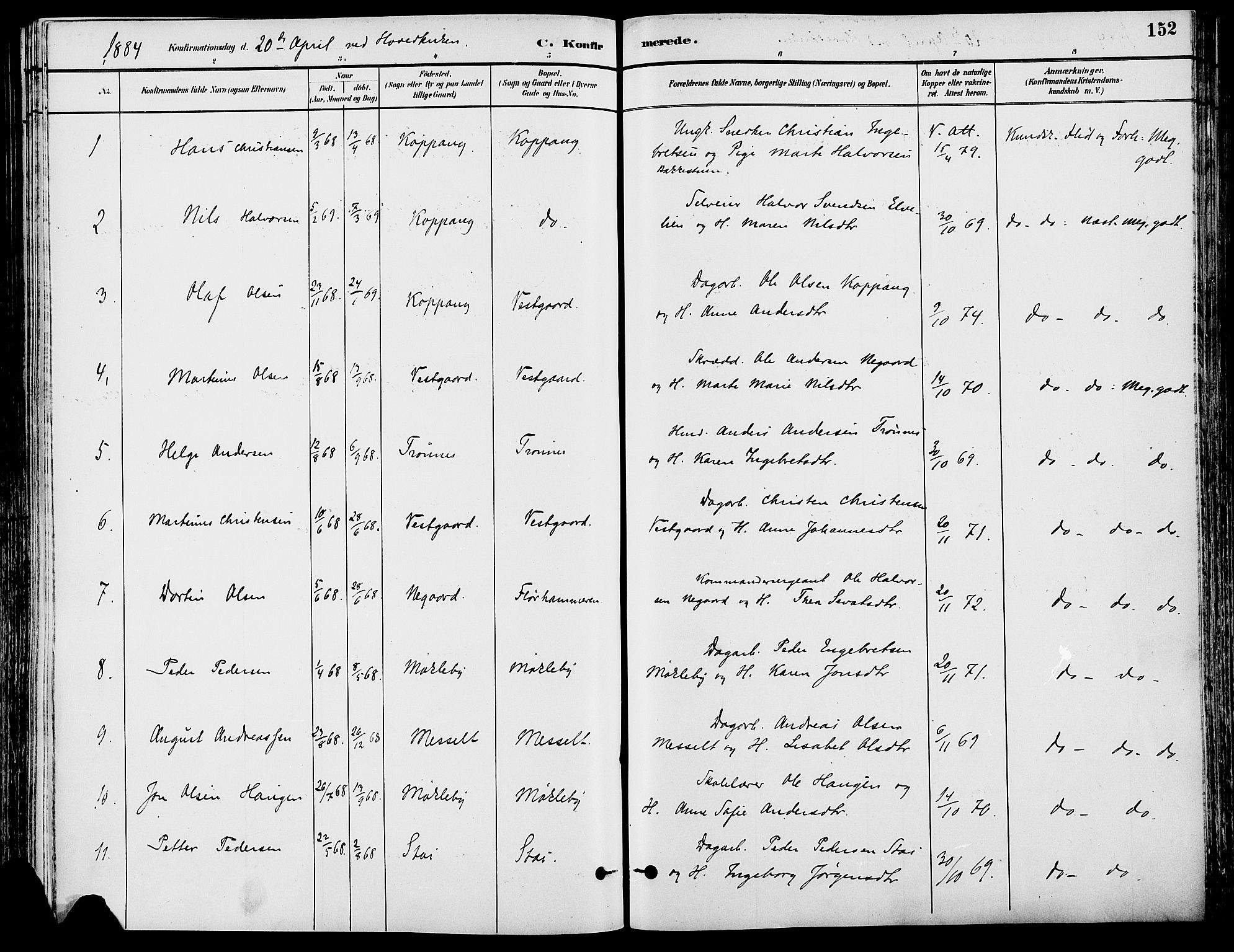 Stor-Elvdal prestekontor, AV/SAH-PREST-052/H/Ha/Haa/L0002: Parish register (official) no. 2, 1882-1907, p. 152