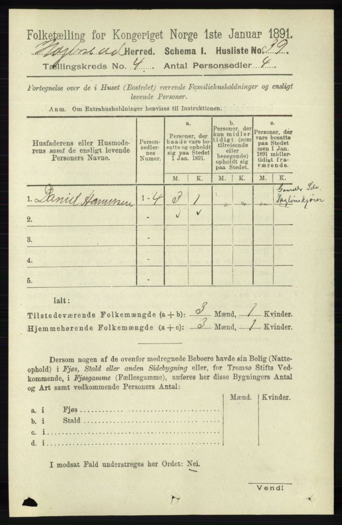 RA, 1891 census for 1034 Hægebostad, 1891, p. 1183