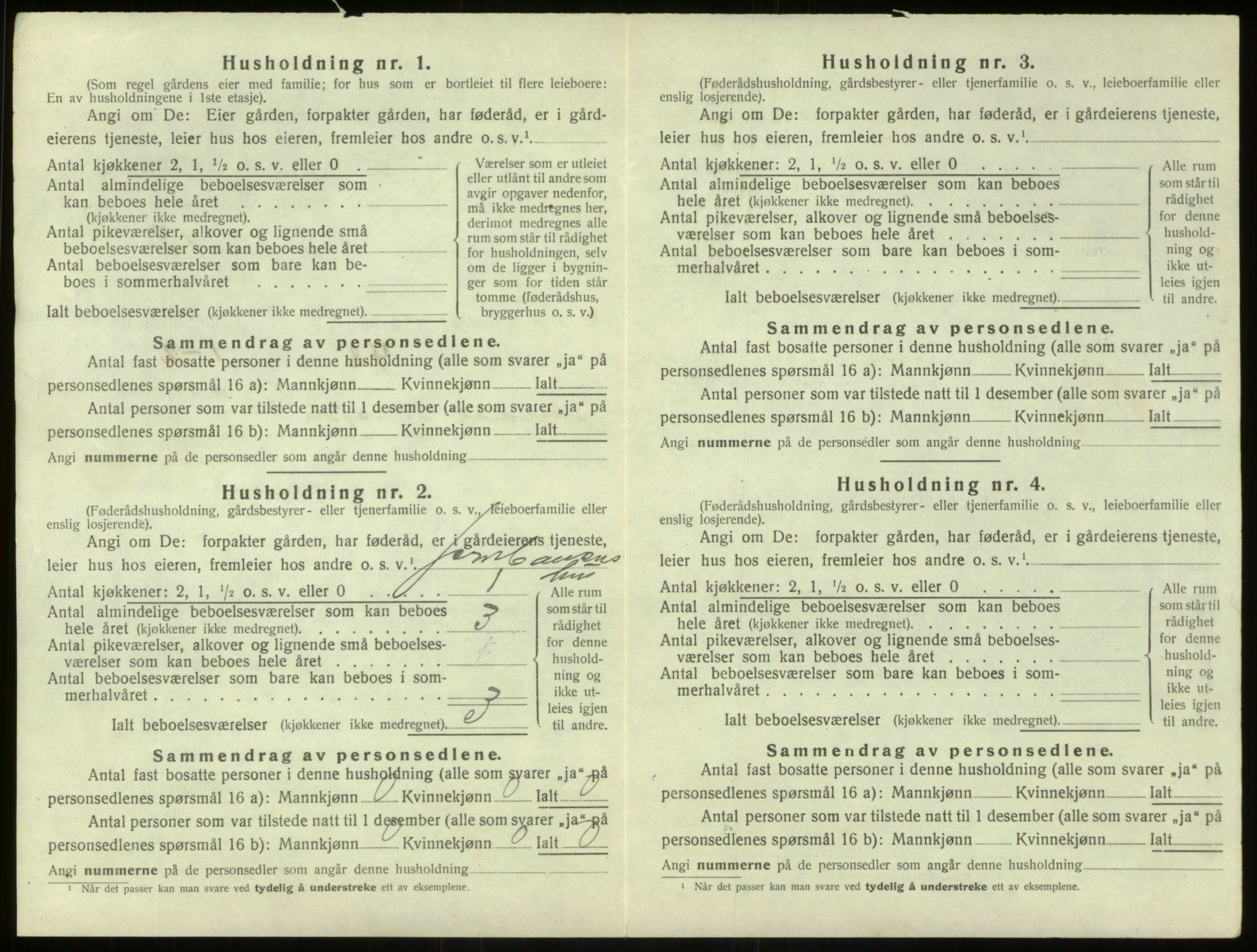 SAB, 1920 census for Aurland, 1920, p. 586