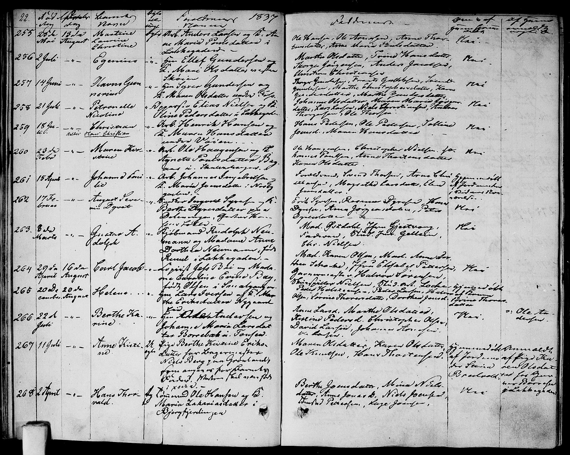 Aker prestekontor kirkebøker, SAO/A-10861/F/L0016: Parish register (official) no. 16, 1827-1841, p. 22