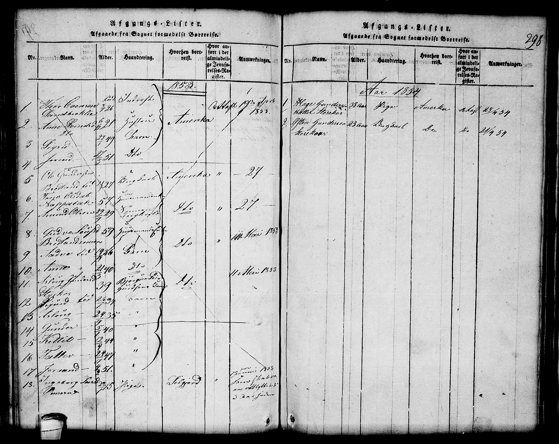 Lårdal kirkebøker, SAKO/A-284/G/Gc/L0001: Parish register (copy) no. III 1, 1815-1854, p. 298