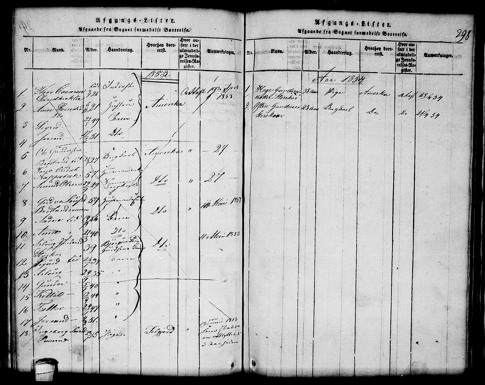 Lårdal kirkebøker, AV/SAKO-A-284/G/Gc/L0001: Parish register (copy) no. III 1, 1815-1854, p. 298