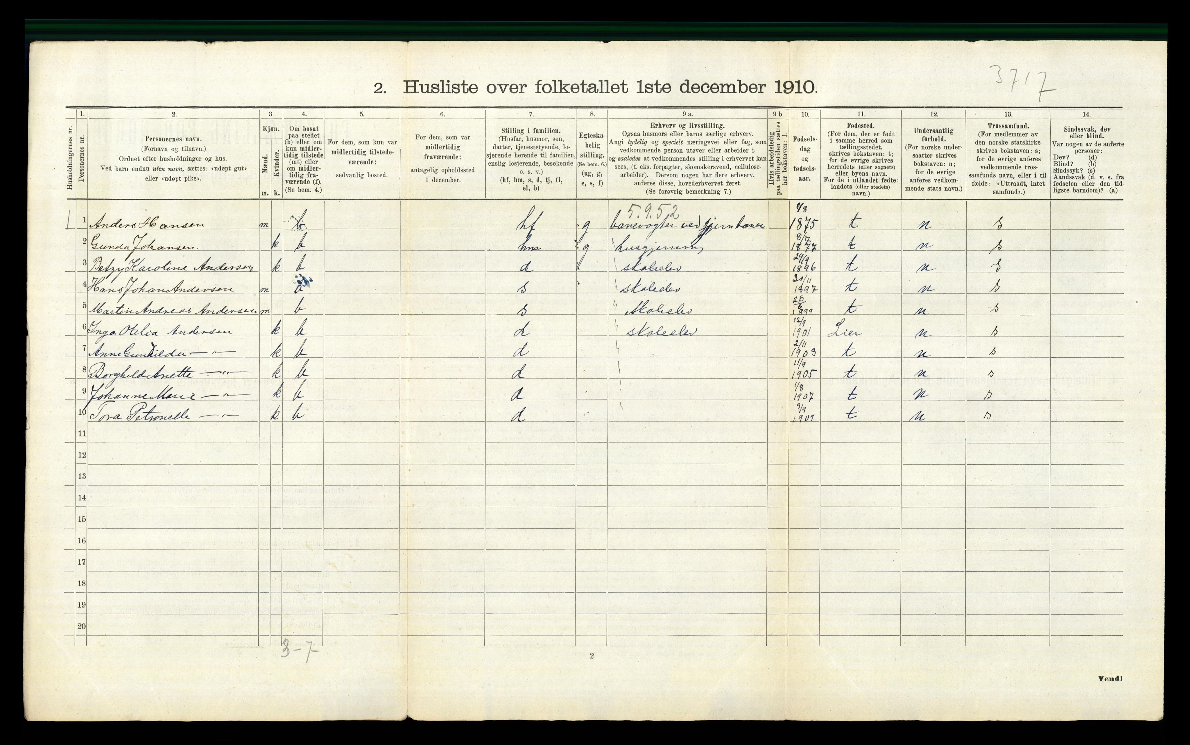 RA, 1910 census for Øvre Eiker, 1910, p. 1802