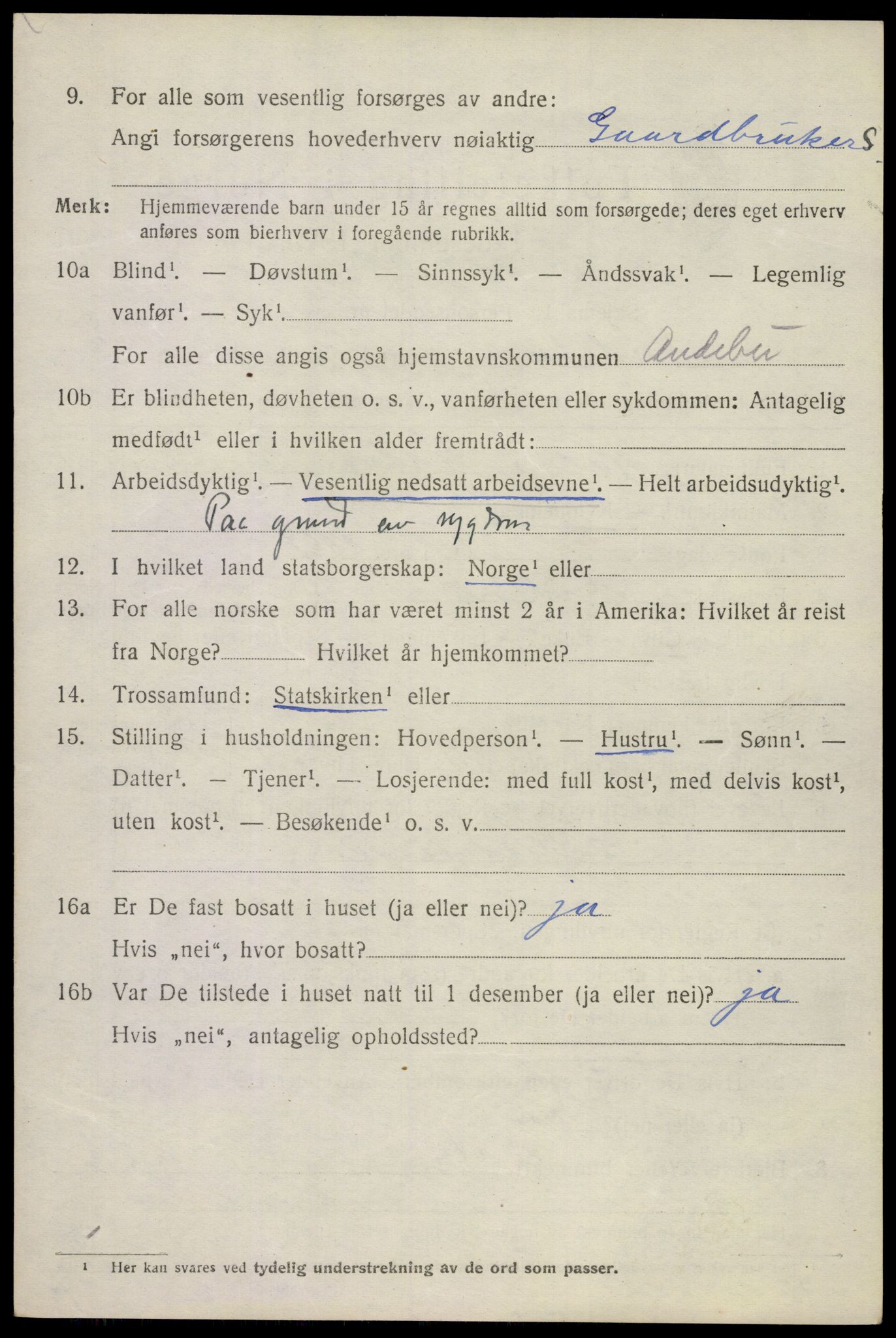 SAKO, 1920 census for Andebu, 1920, p. 2639