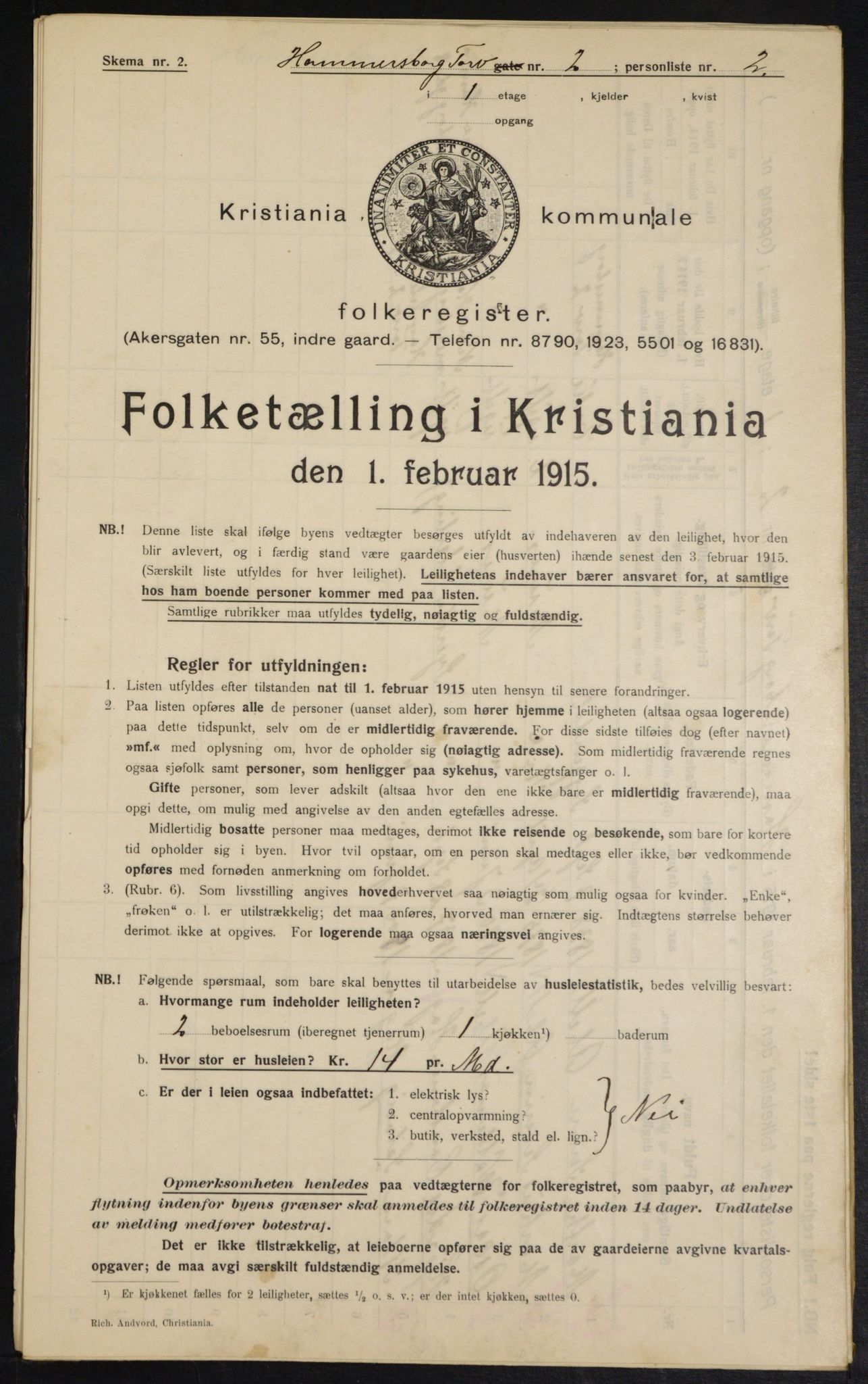 OBA, Municipal Census 1915 for Kristiania, 1915, p. 34020