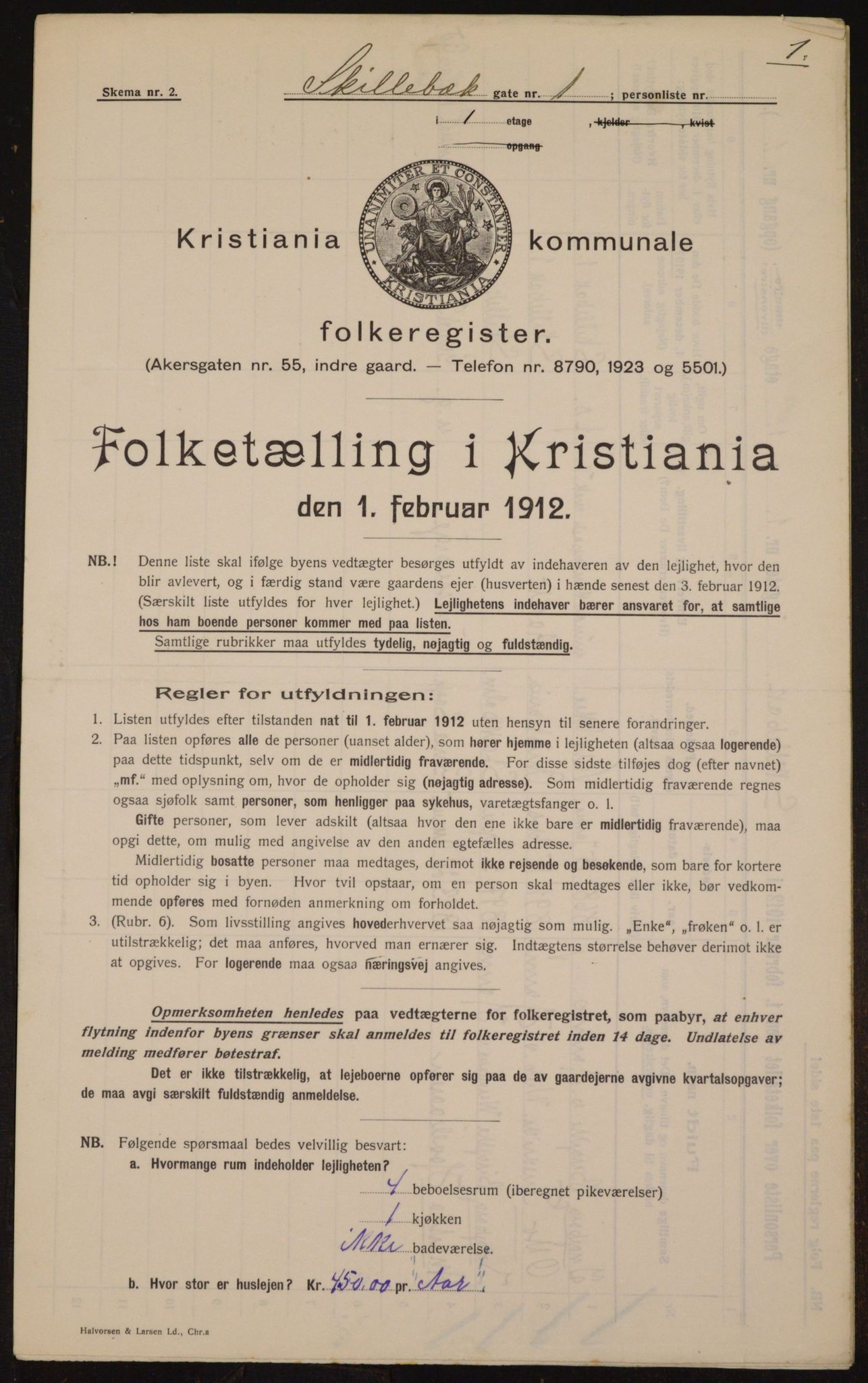 OBA, Municipal Census 1912 for Kristiania, 1912, p. 95696