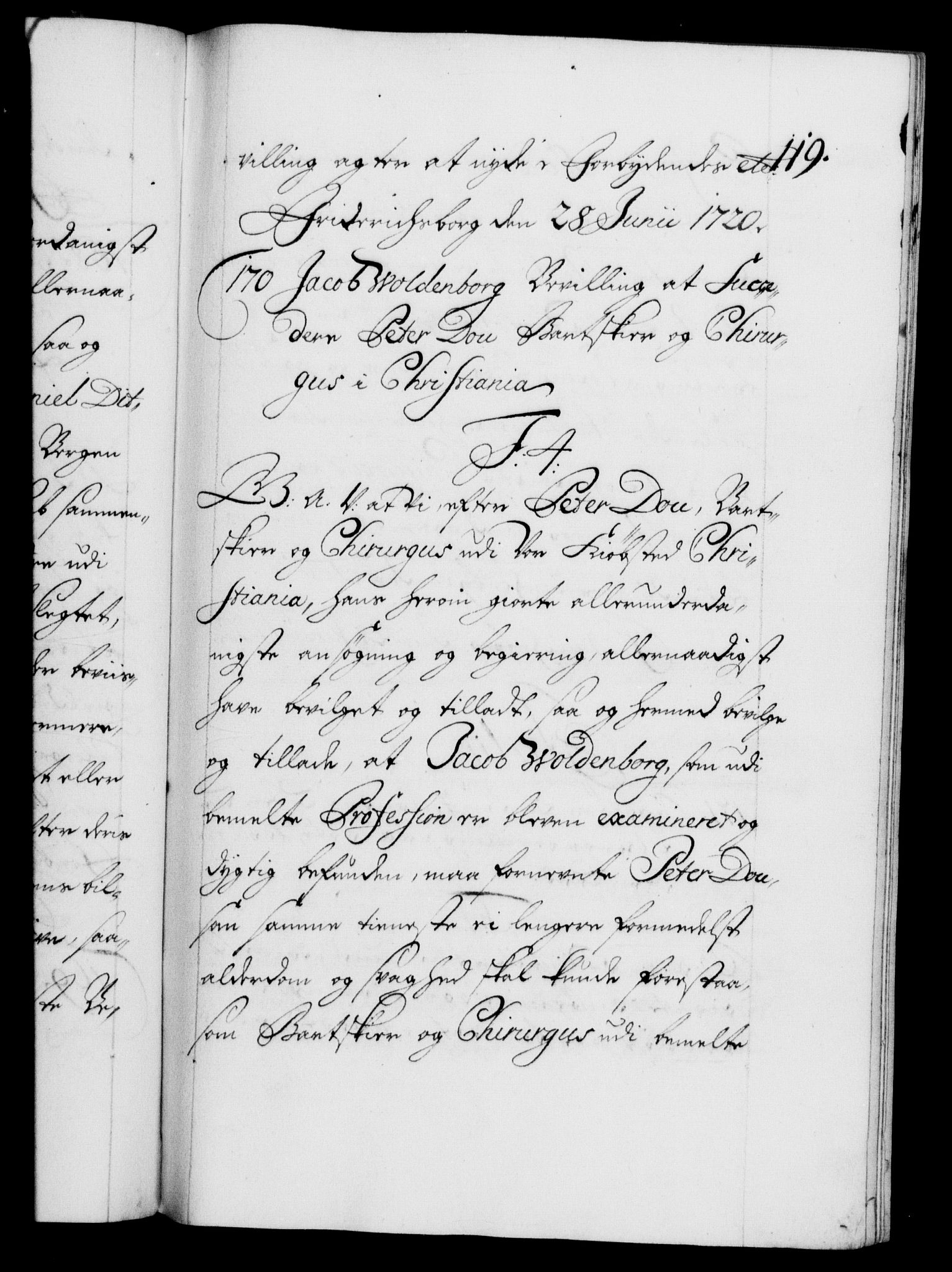 Danske Kanselli 1572-1799, RA/EA-3023/F/Fc/Fca/Fcaa/L0023: Norske registre, 1720-1722, p. 119a