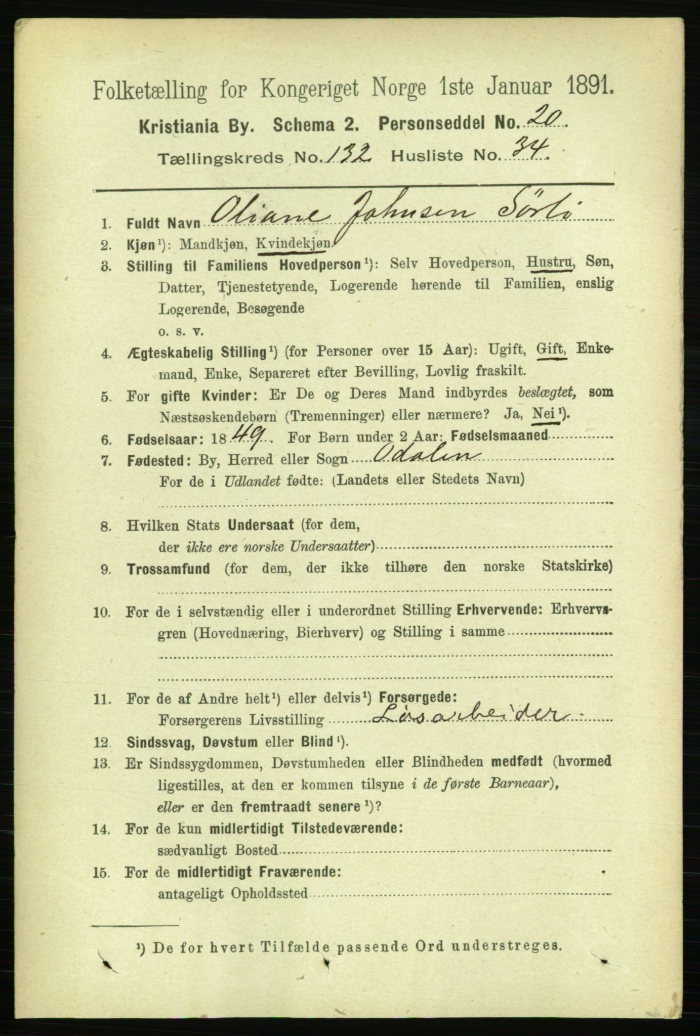 RA, 1891 census for 0301 Kristiania, 1891, p. 71938