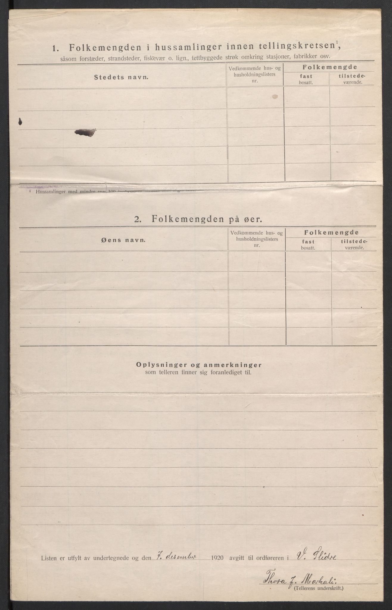 SAH, 1920 census for Vestre Slidre, 1920, p. 47