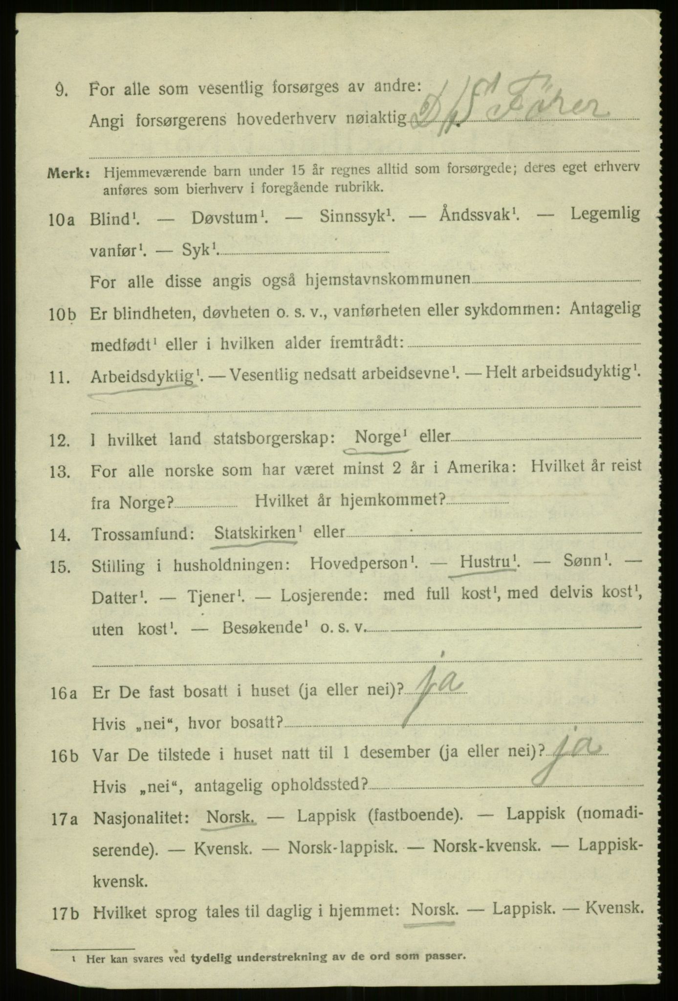 SATØ, 1920 census for Harstad, 1920, p. 8977